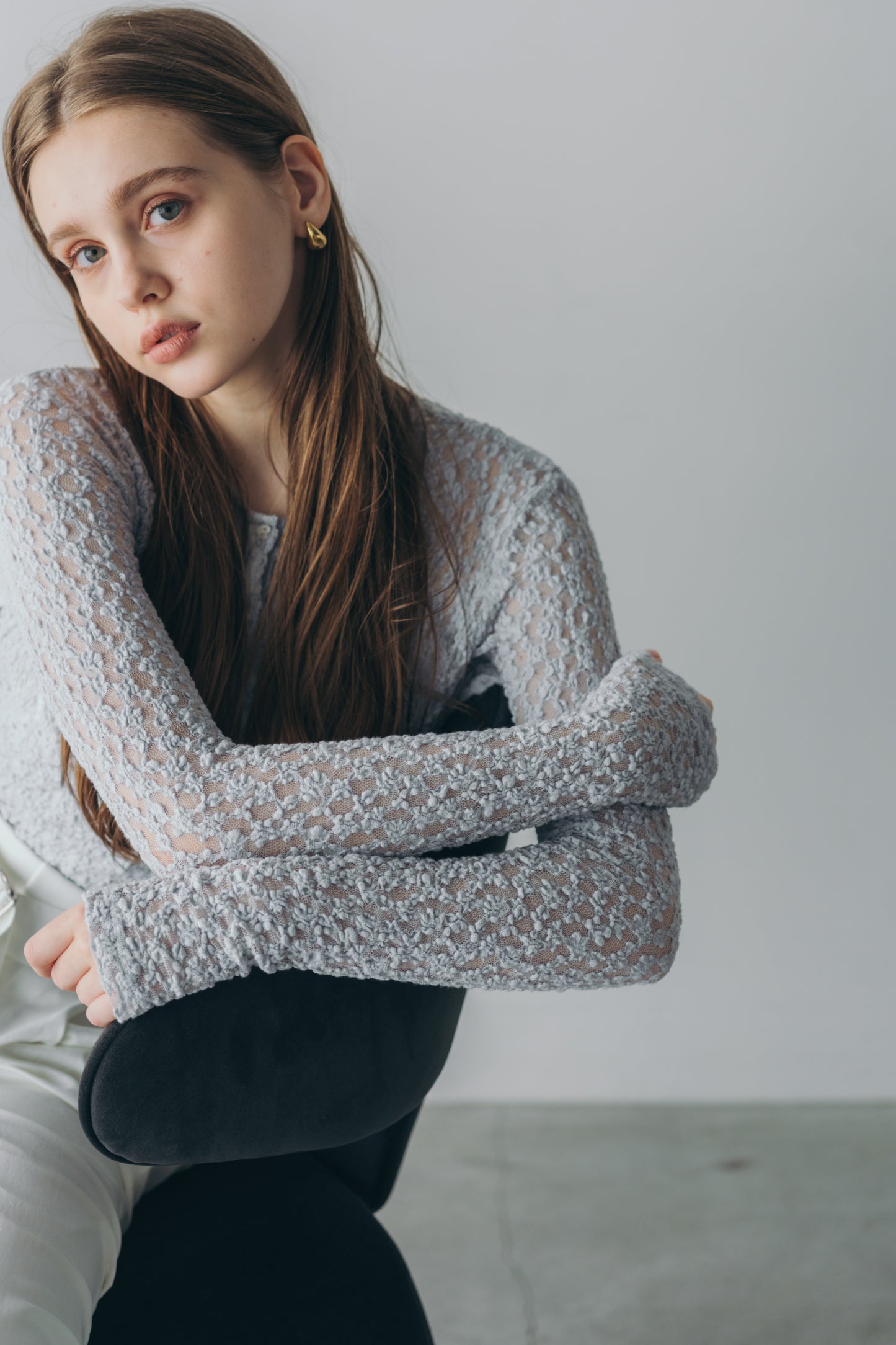 Lace body suit - Blue gray