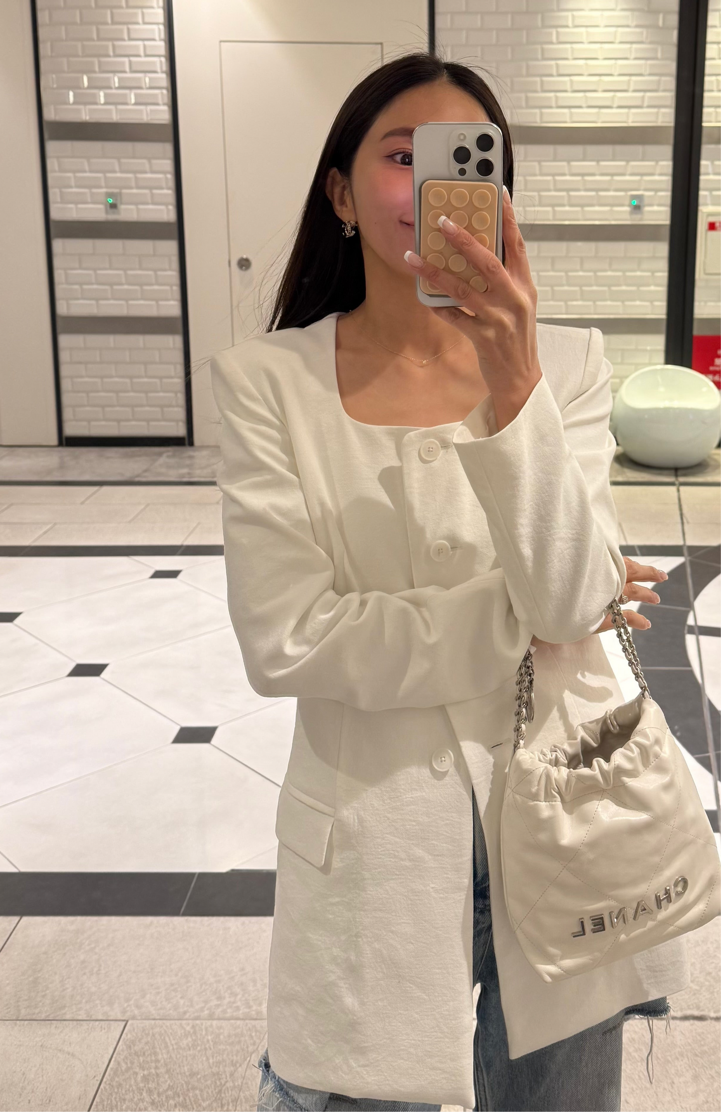 【即納】Lady handsome jacket（White）