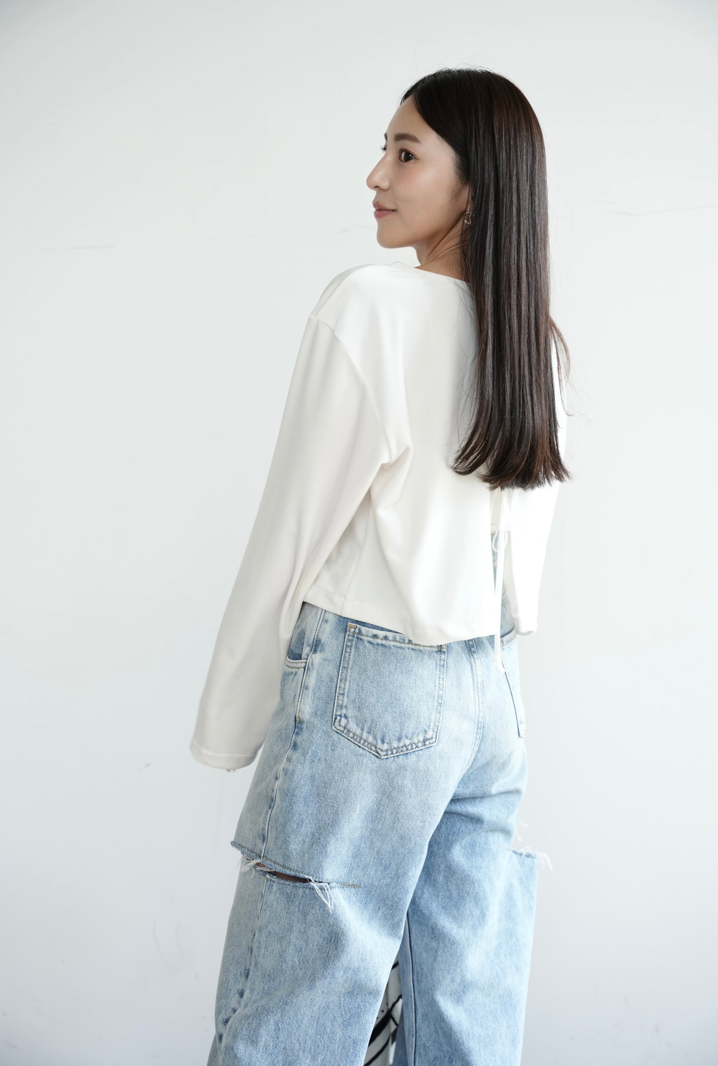 【予約】Konare velour tops (White)