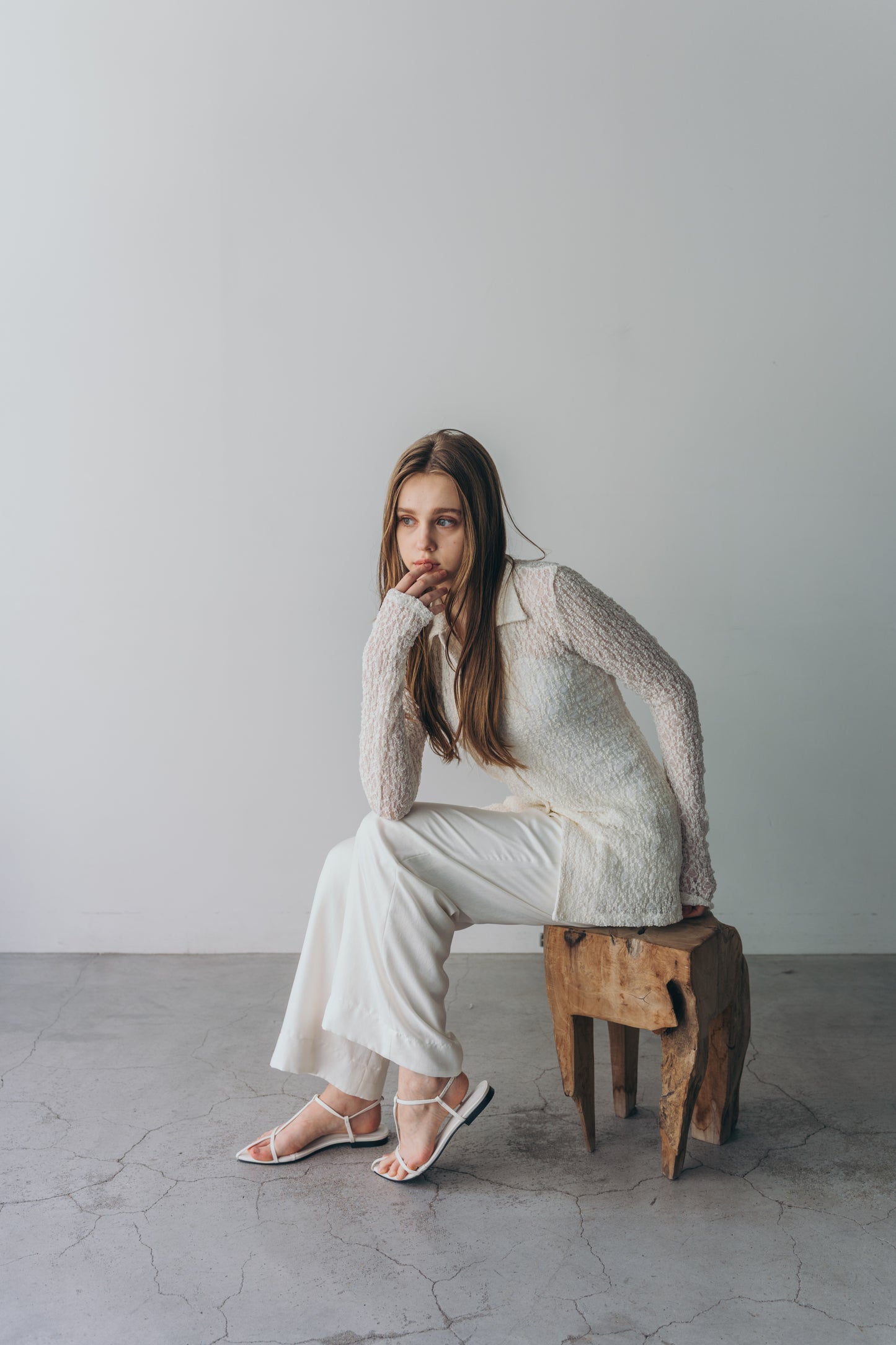 Lady lace shirt - white