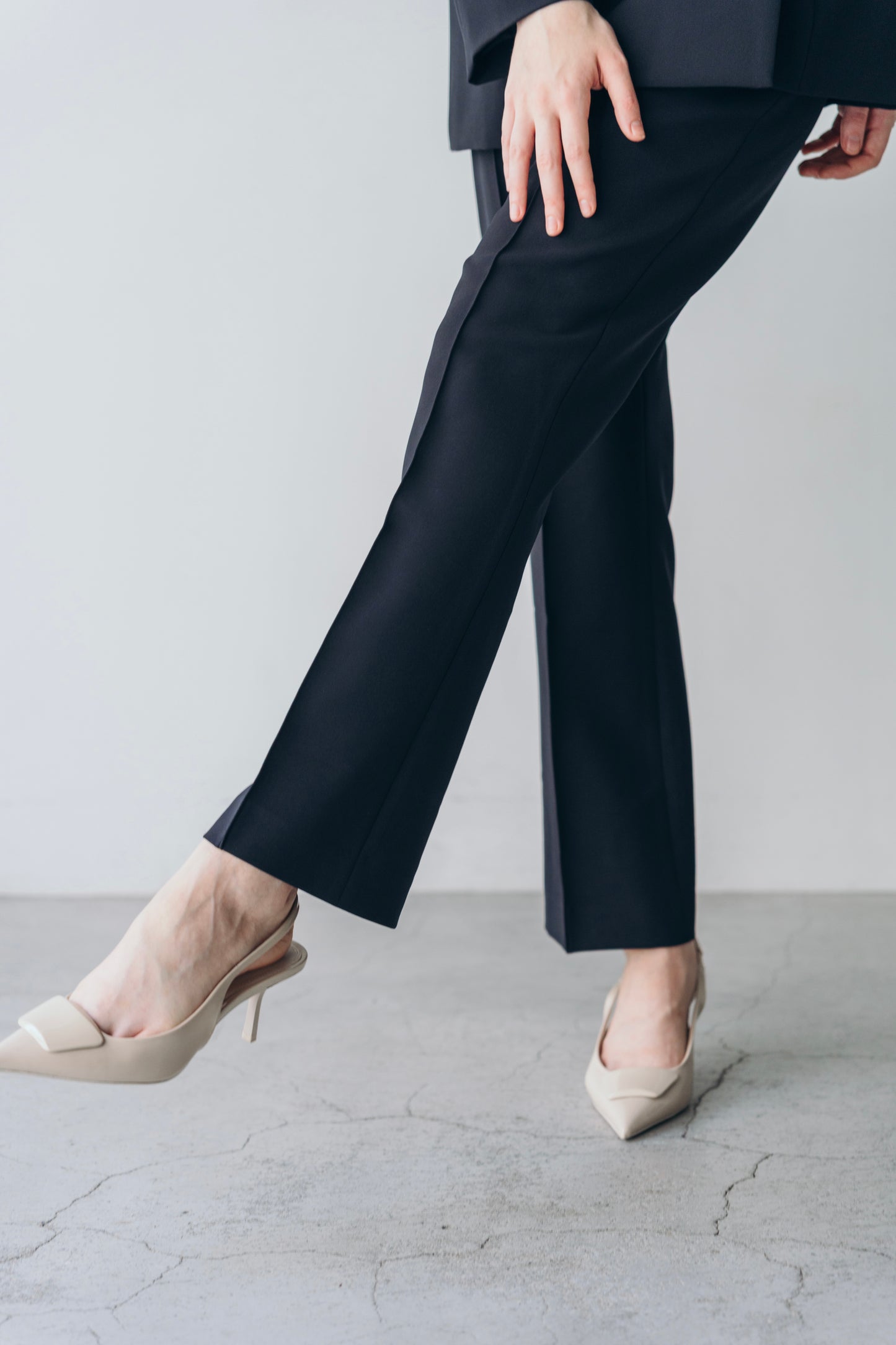 Ruffle 2way Peplum Jacket -Navy