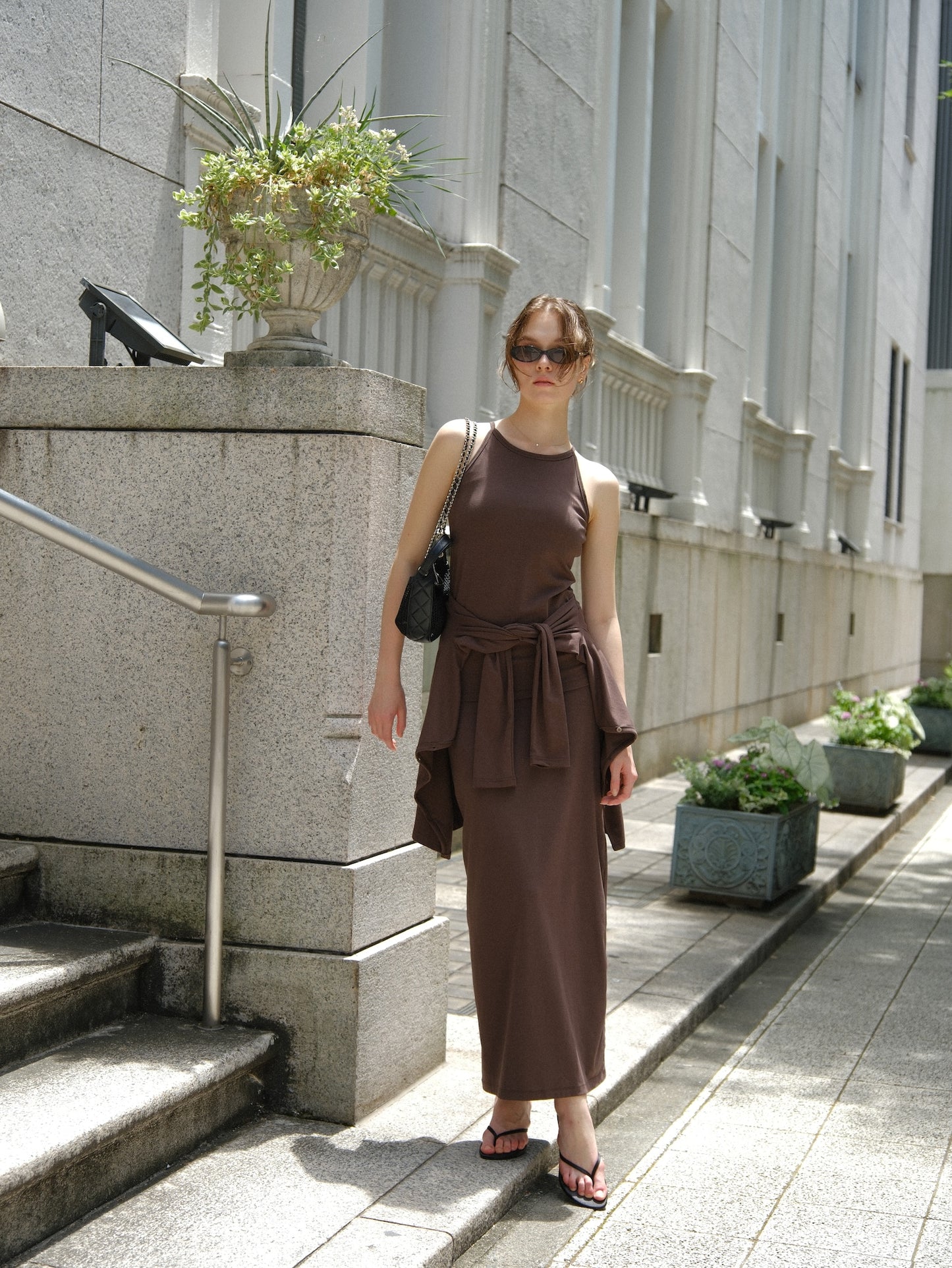 【coming soon】Lady cutsew 3piece -Brown