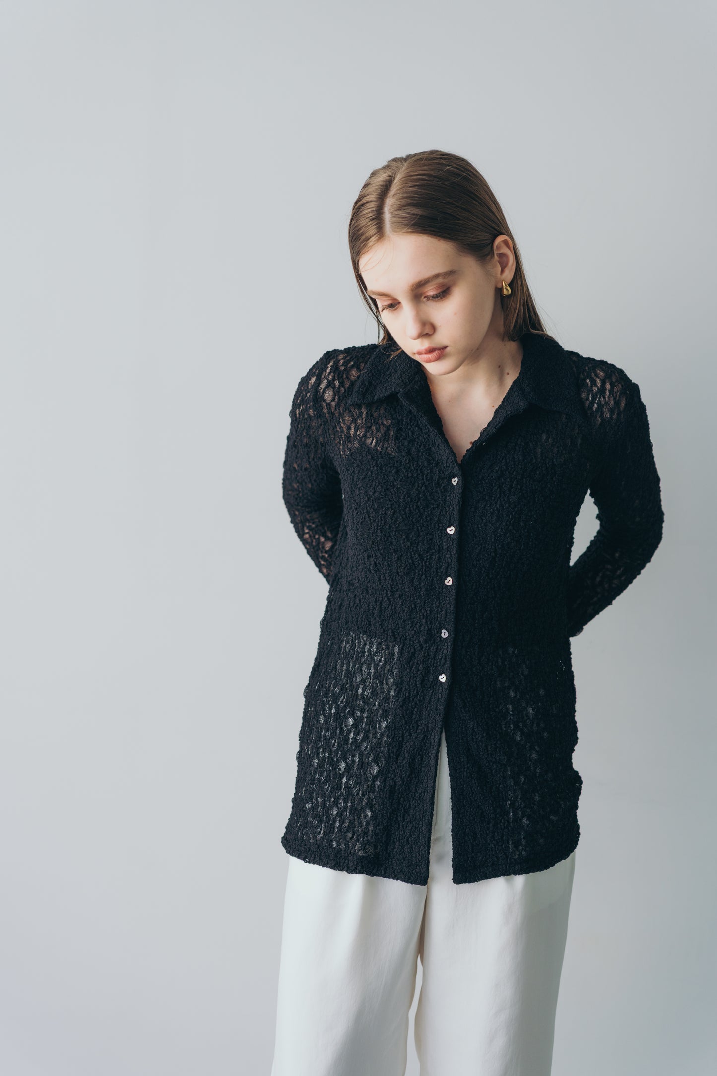Lady lace shirt - Black