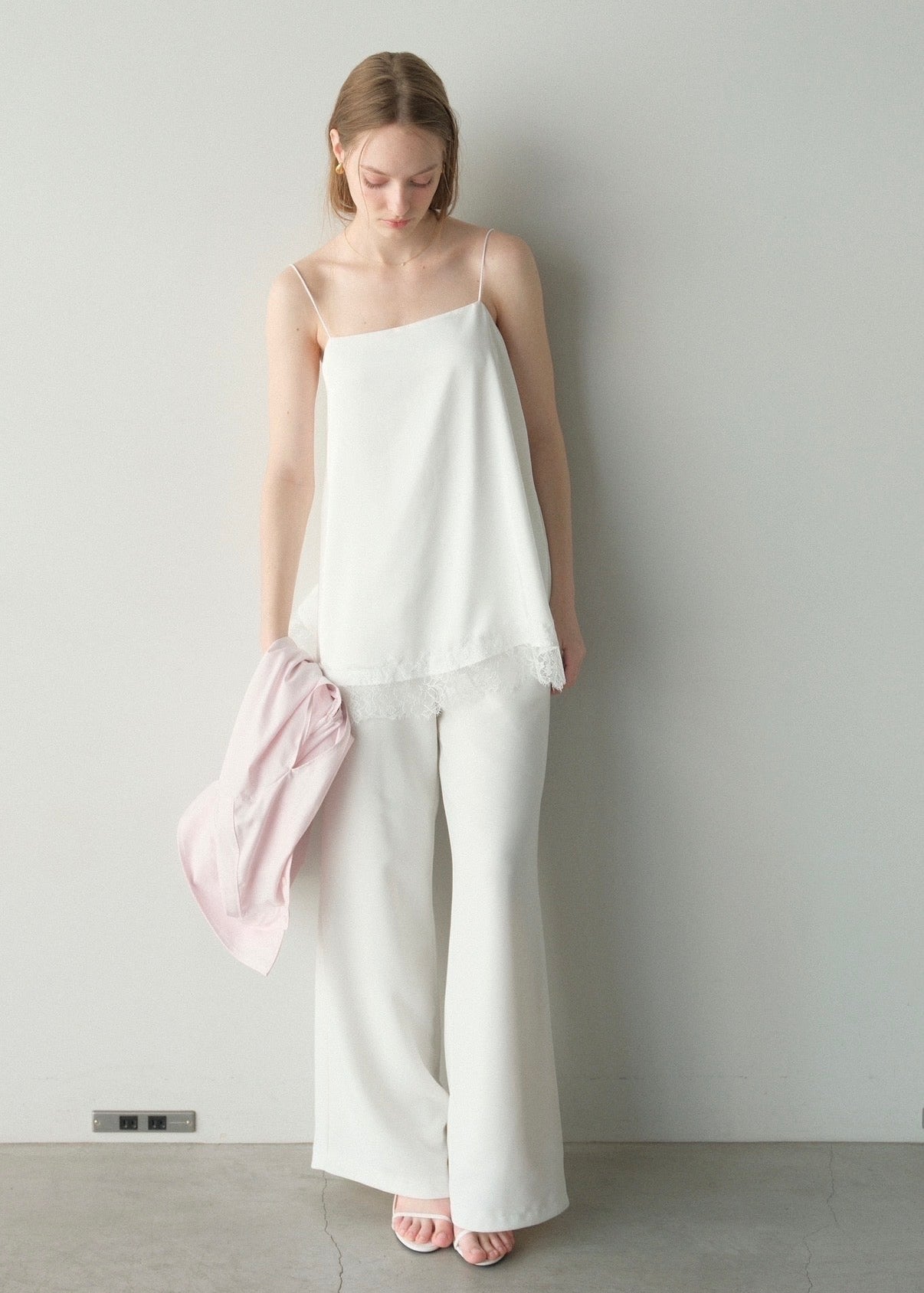 【2nd Pre order】撥水 2way silky over shirt / baby pink