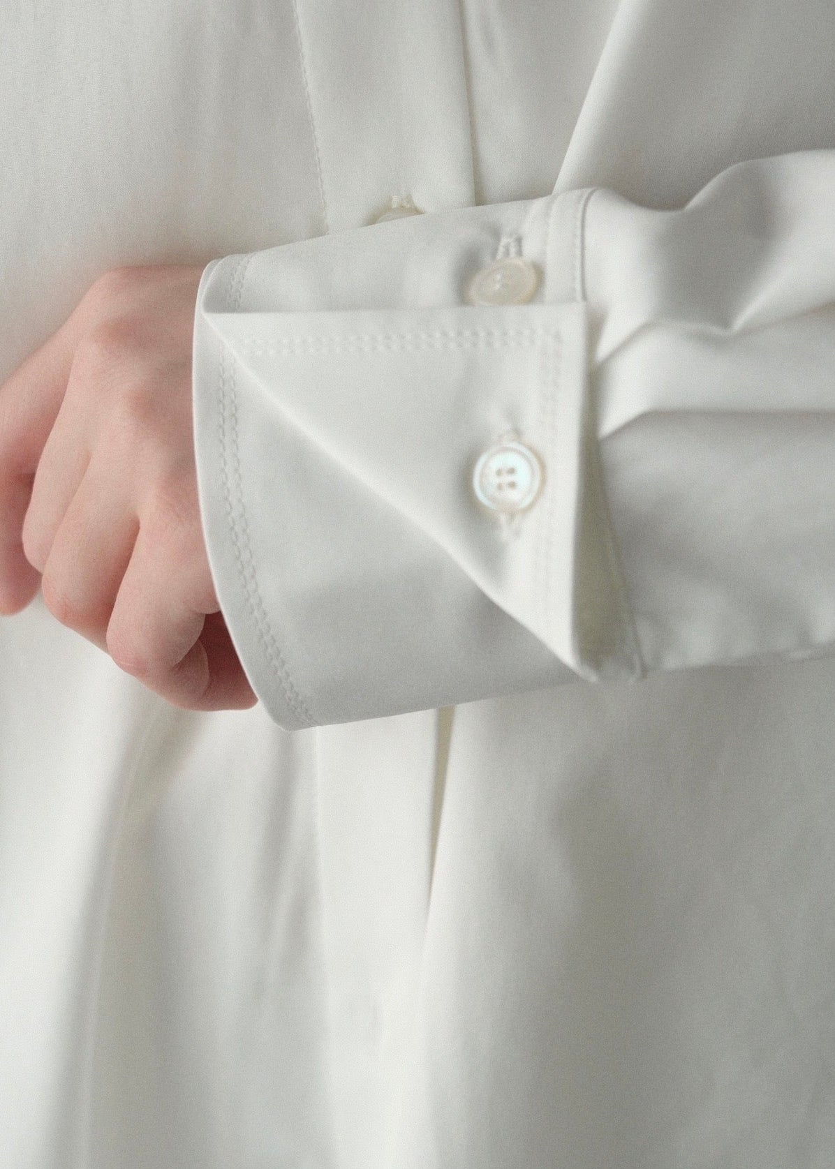 撥水 2way silky over shirt / white