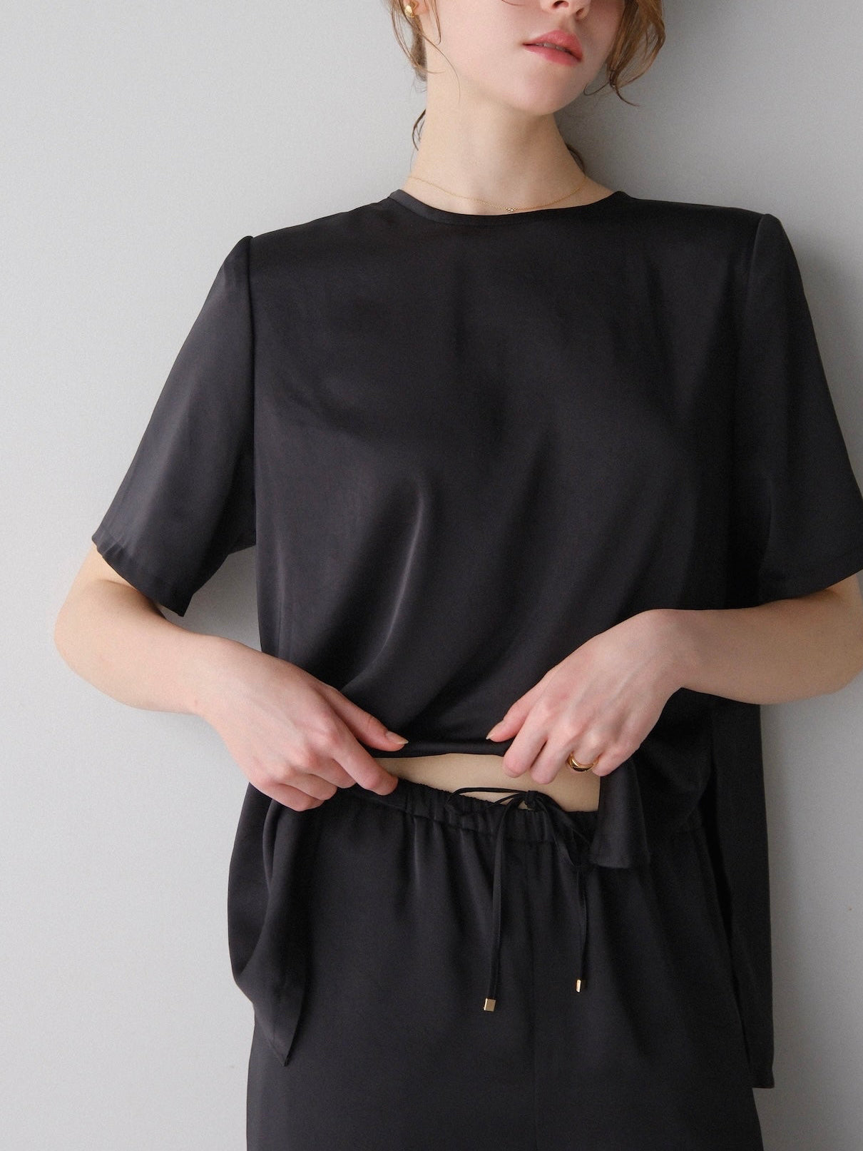 【coming soon】 Lady satin easy pants
