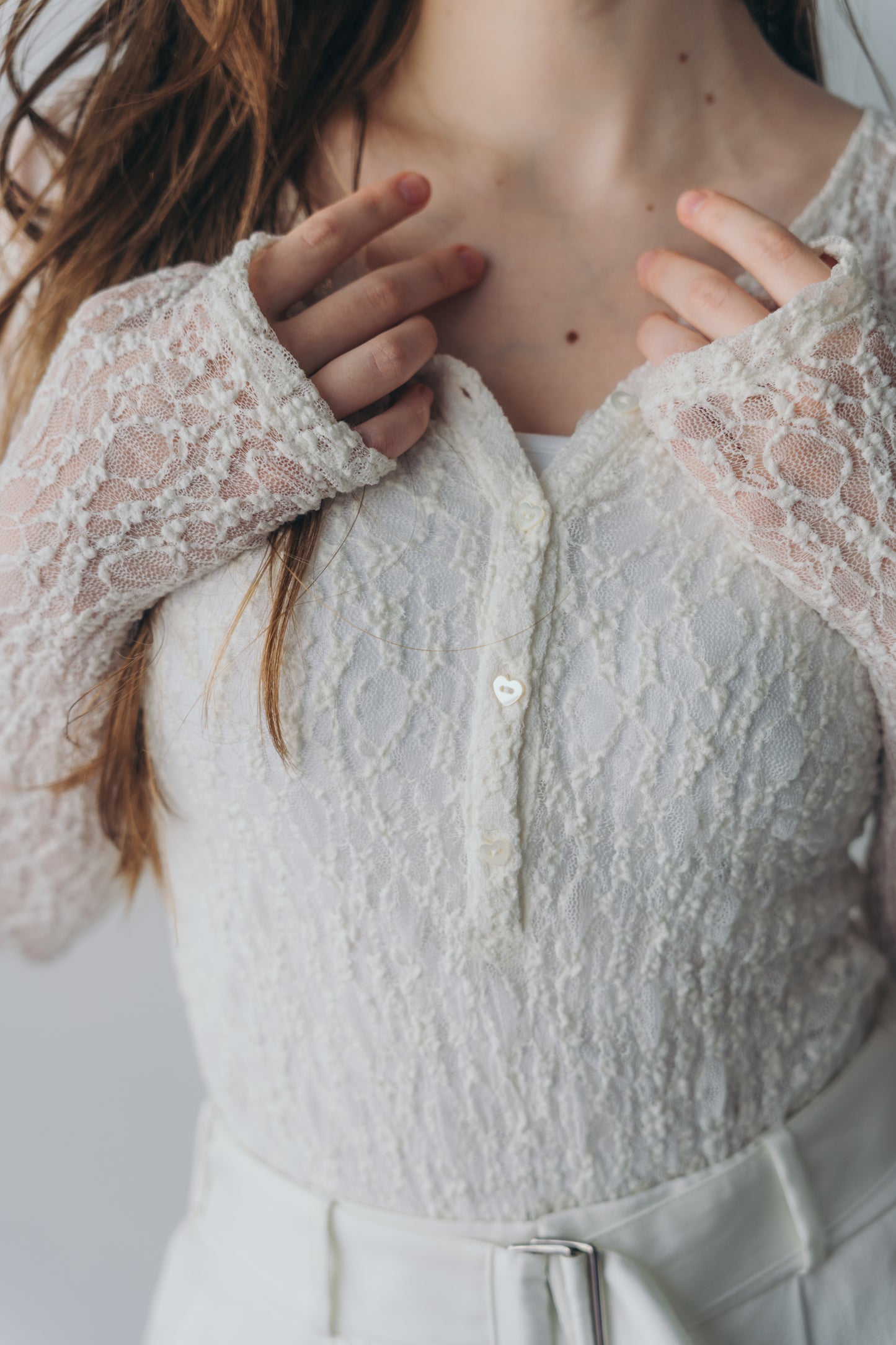 Lace body suit - White