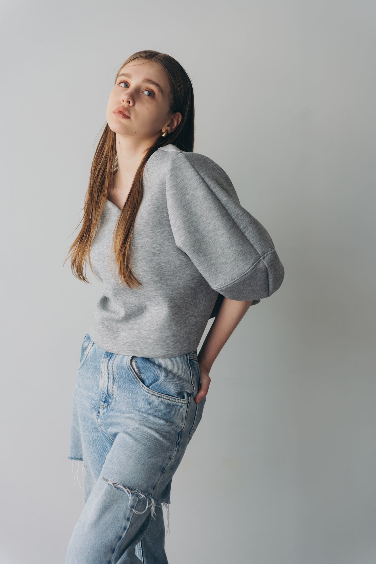 Lady puff tops - Gray