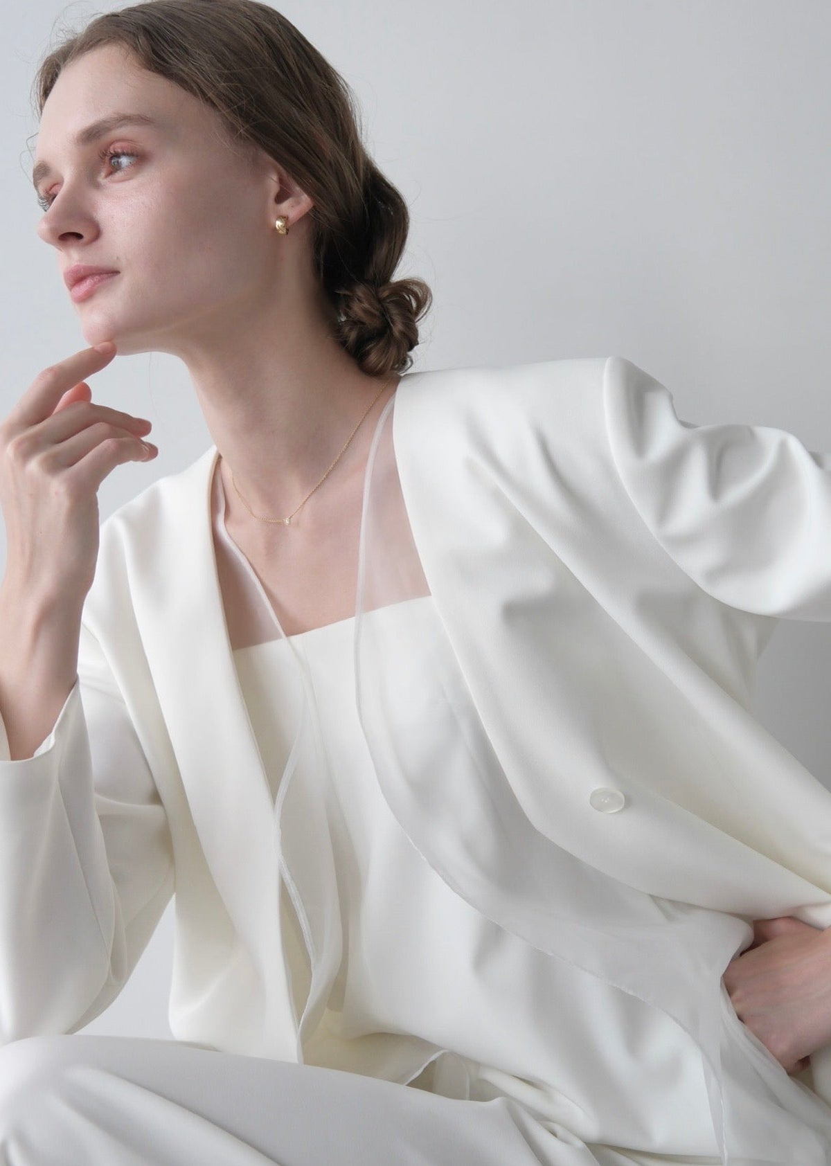 (即納)Lady organdy layered jacket