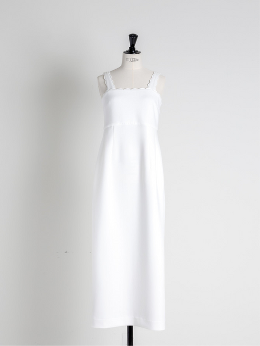 【予約】Lady scallop dress-White