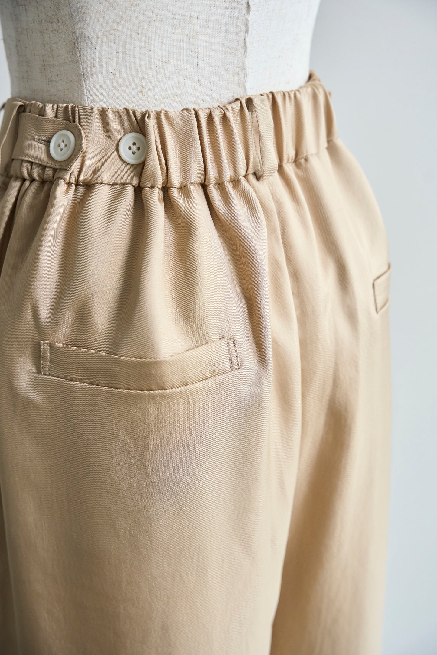 Satin wide pants - beige