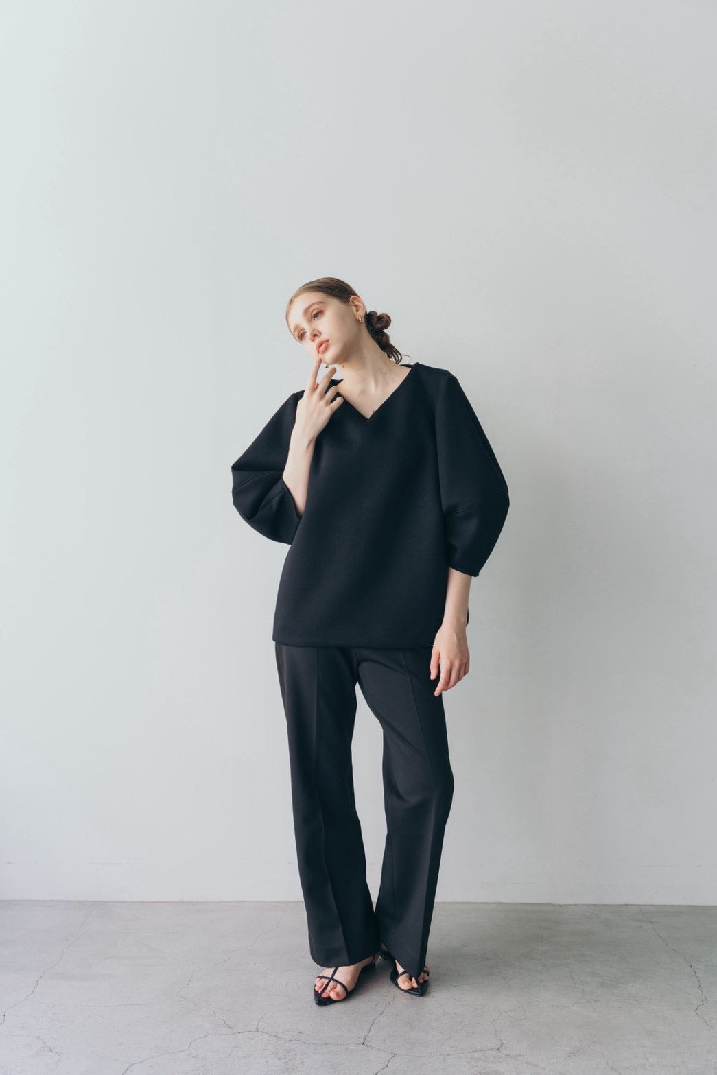 Lady puff tunic - Black