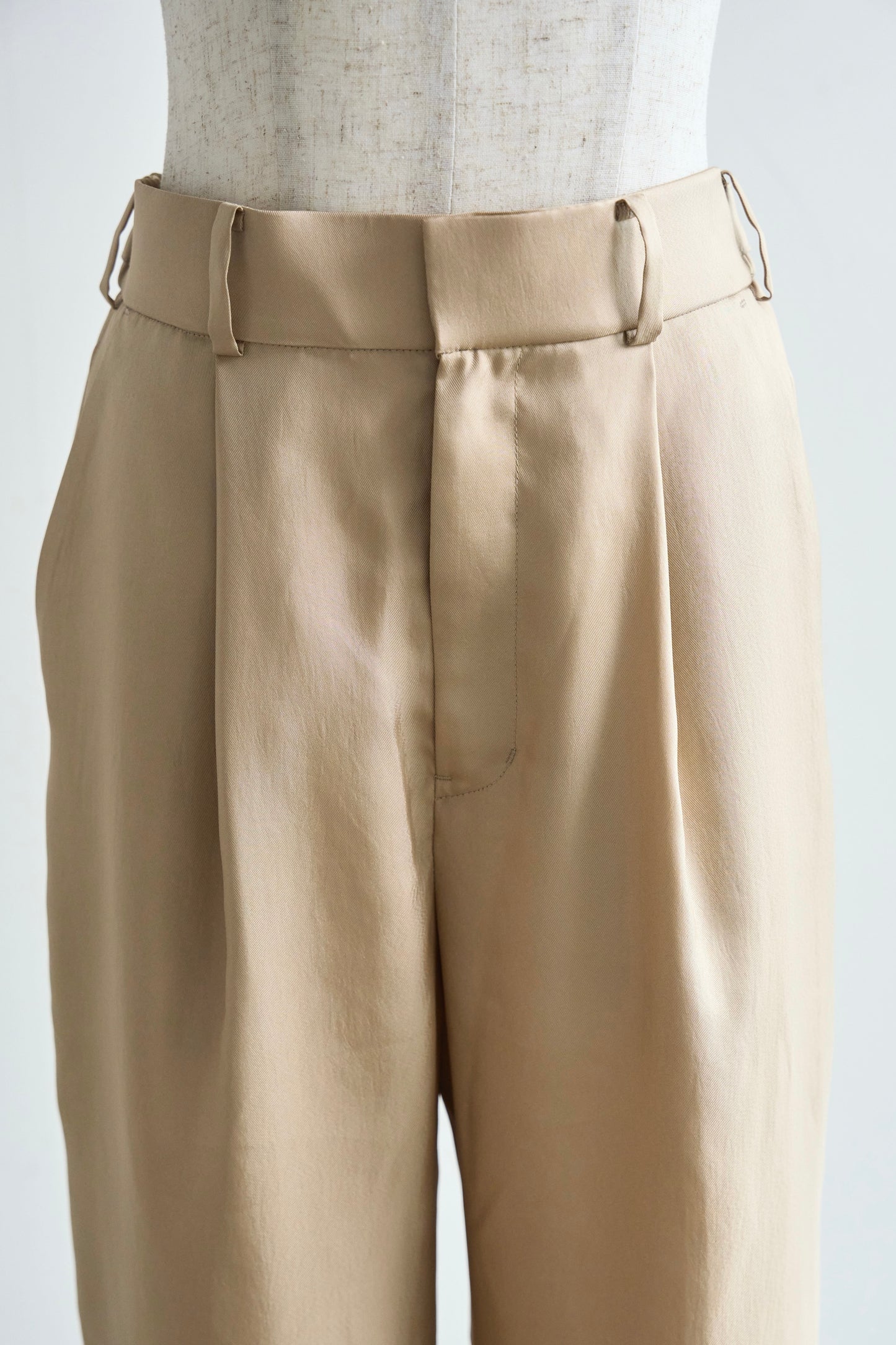 Satin wide pants - beige