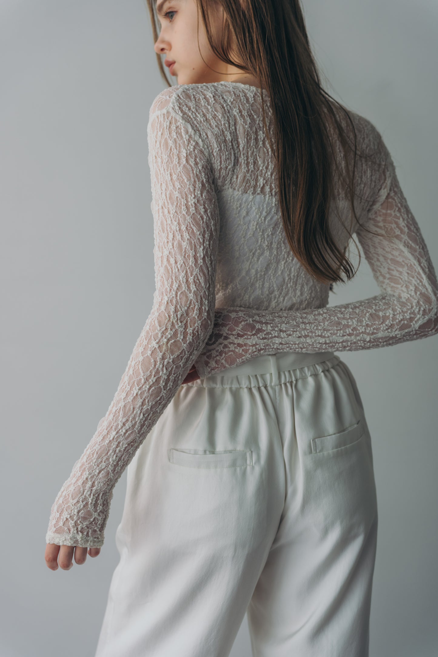 Lace body suit - White