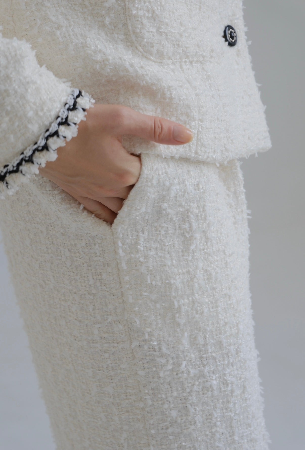 Lady easy pants / Tweed white