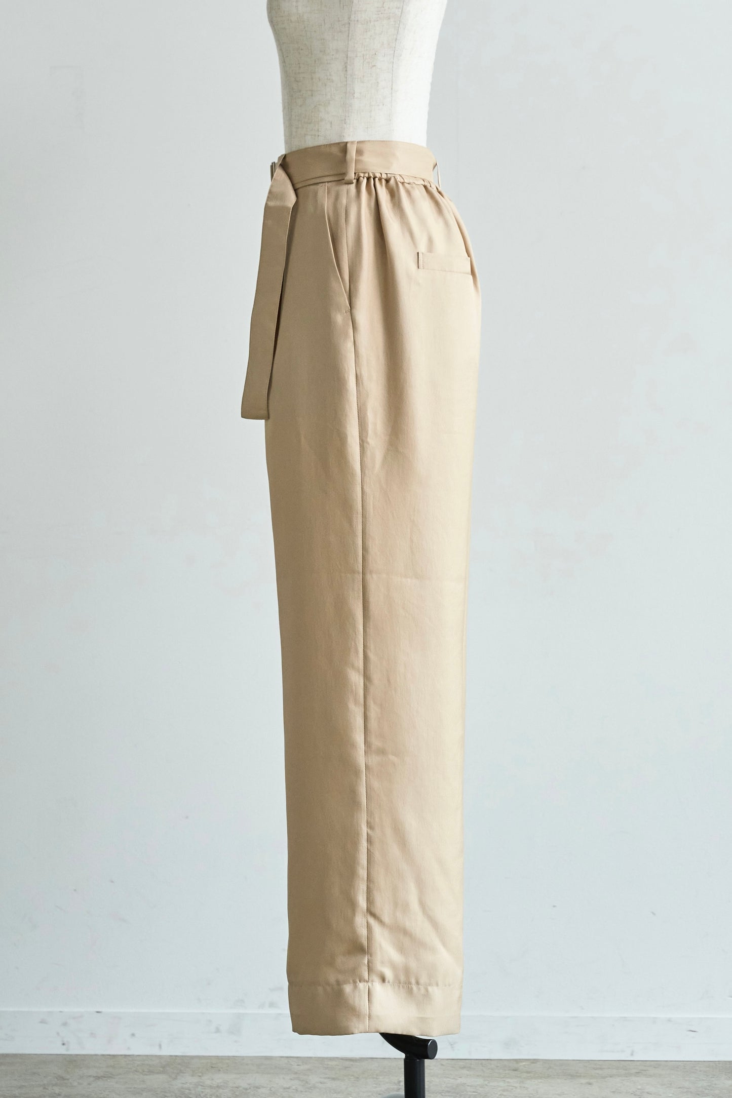 Satin wide pants - beige