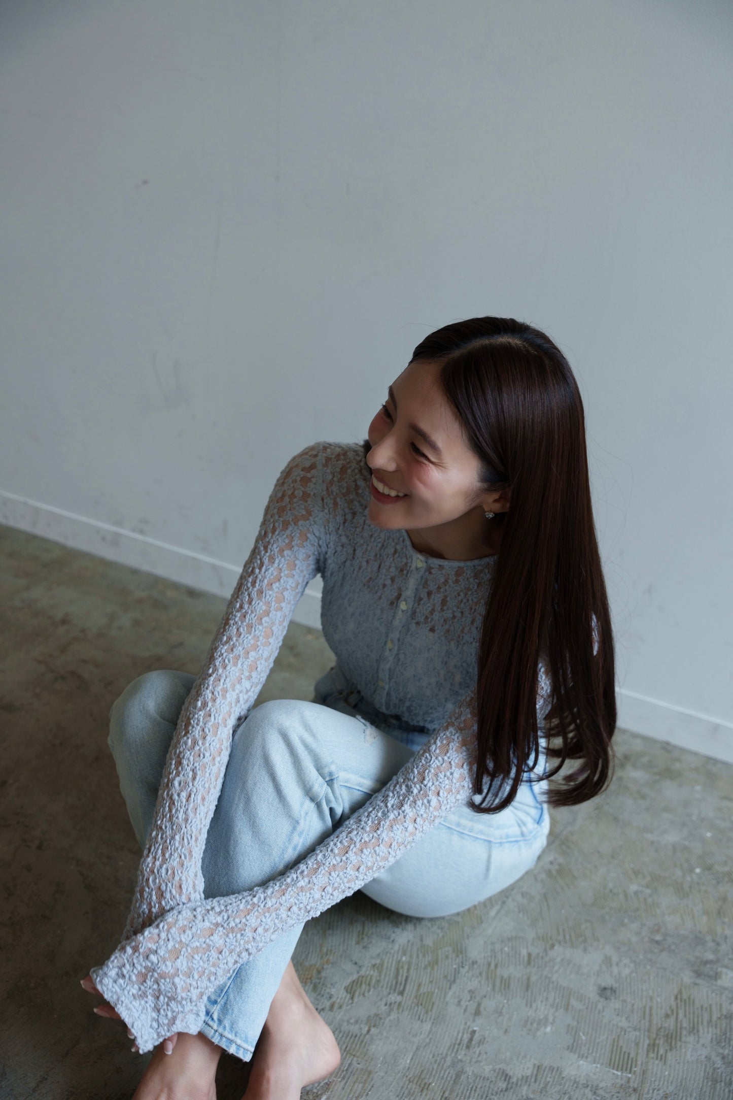 Lace body suit - Blue gray