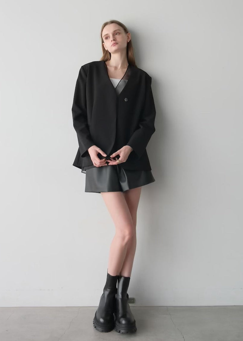 (Pre order) Eco leather short pants