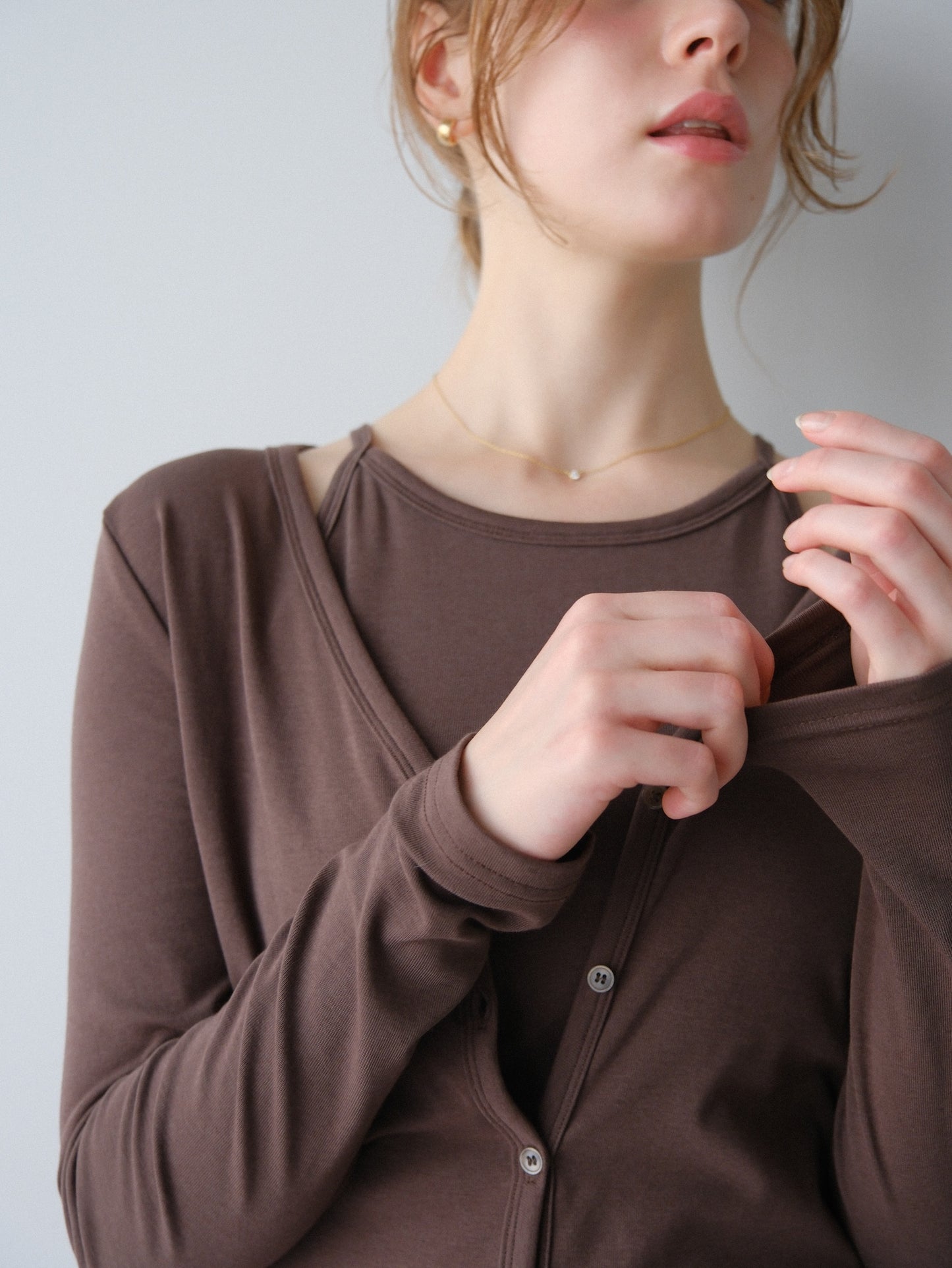【coming soon】Lady cutsew 3piece -Brown