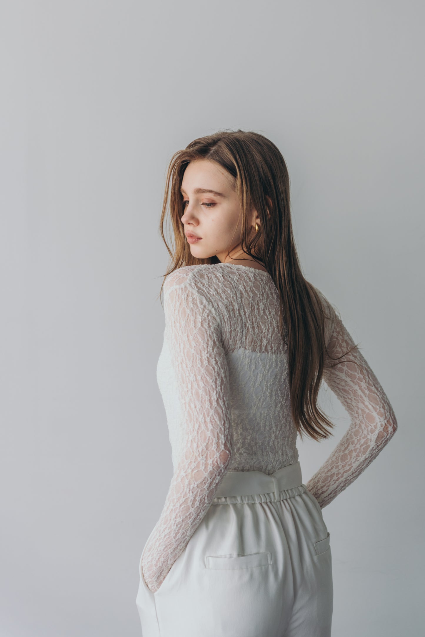 Lace body suit - White