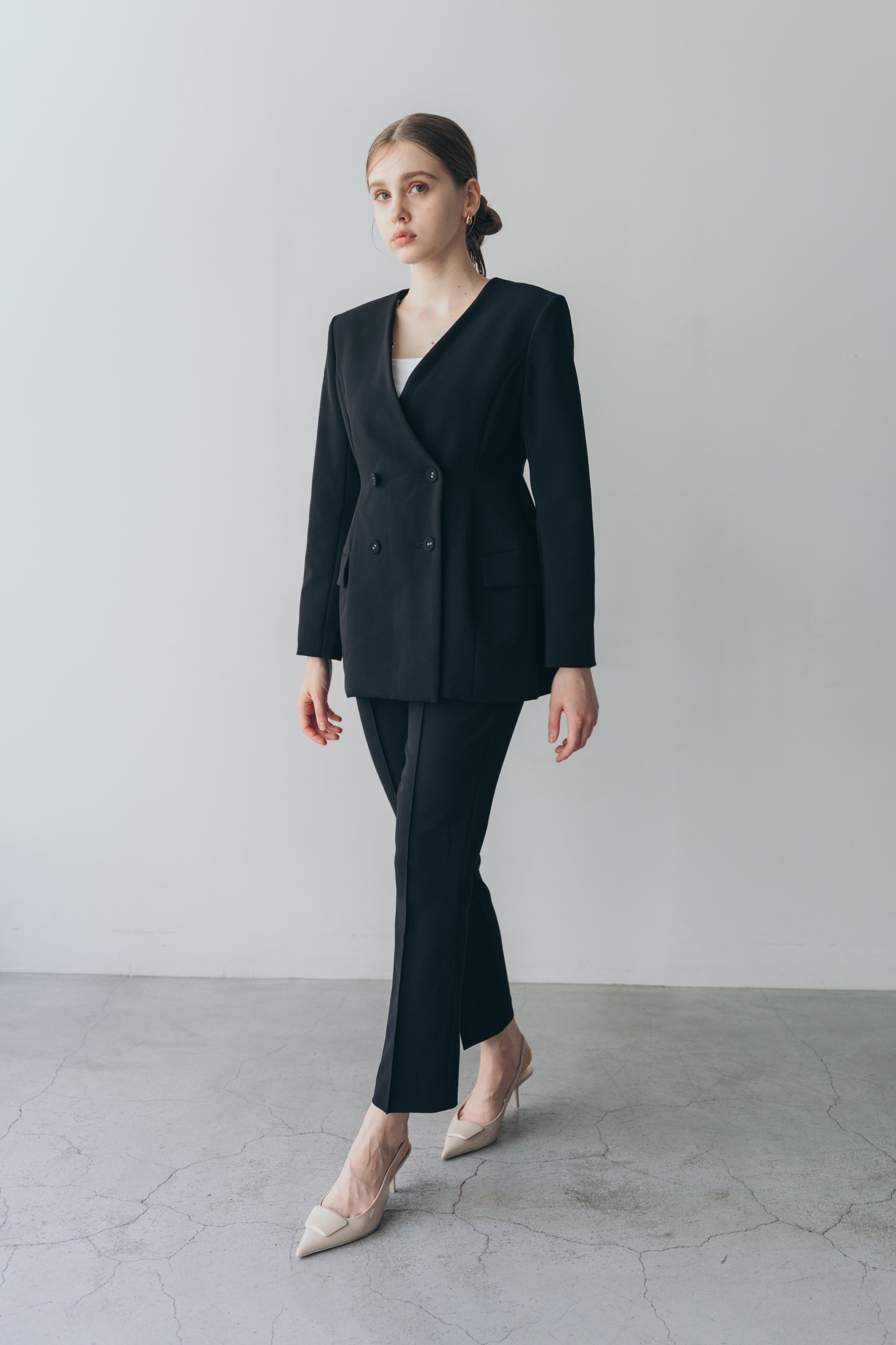 Ruffle 2way Peplum Jacket -Black