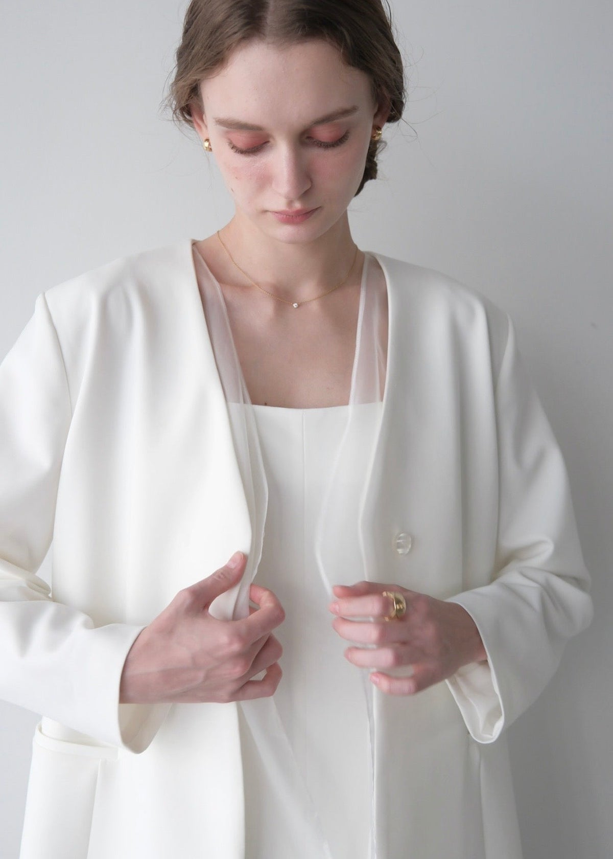 (即納)Lady organdy layered jacket