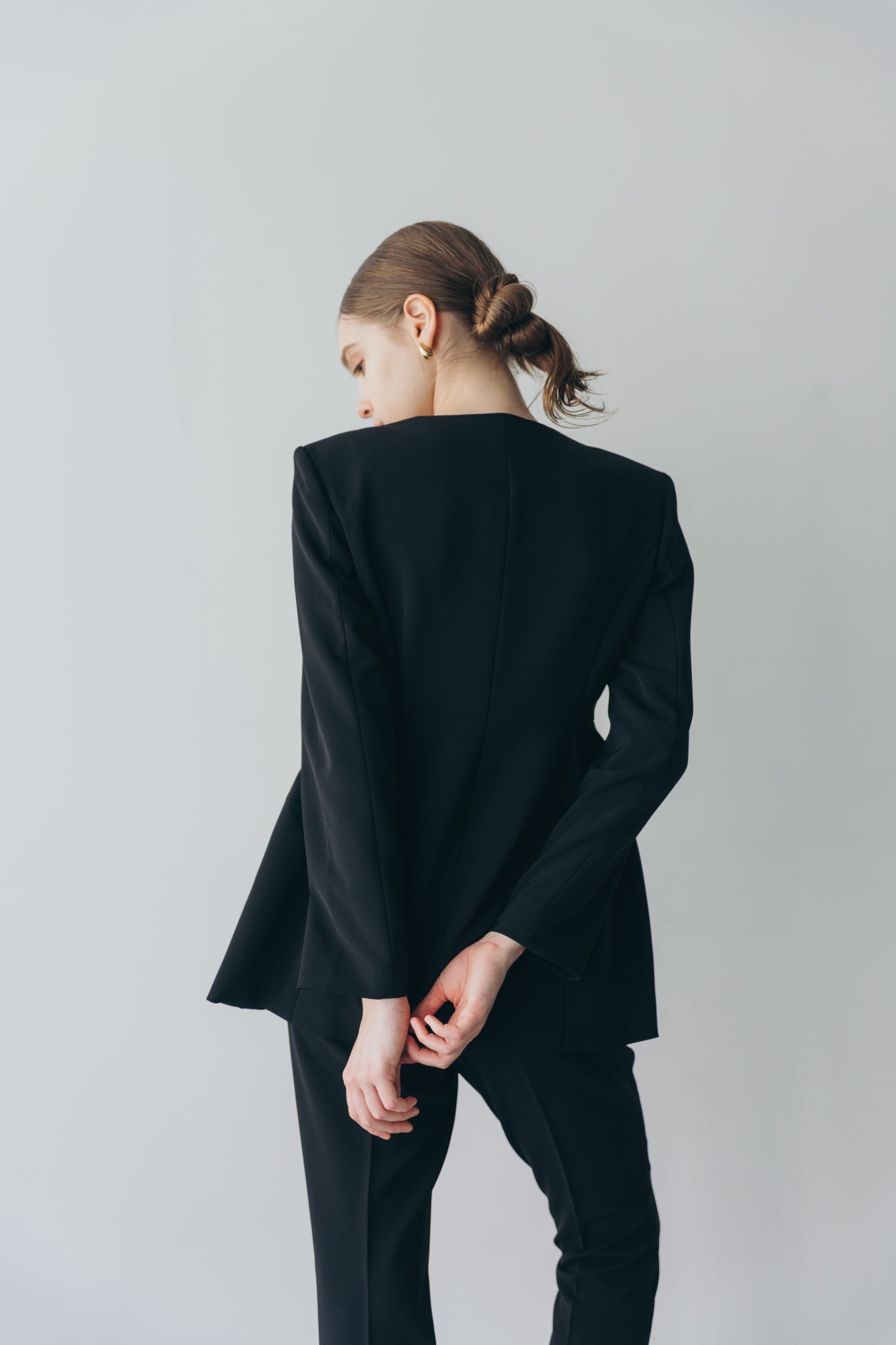 Ruffle 2way Peplum Jacket -Black