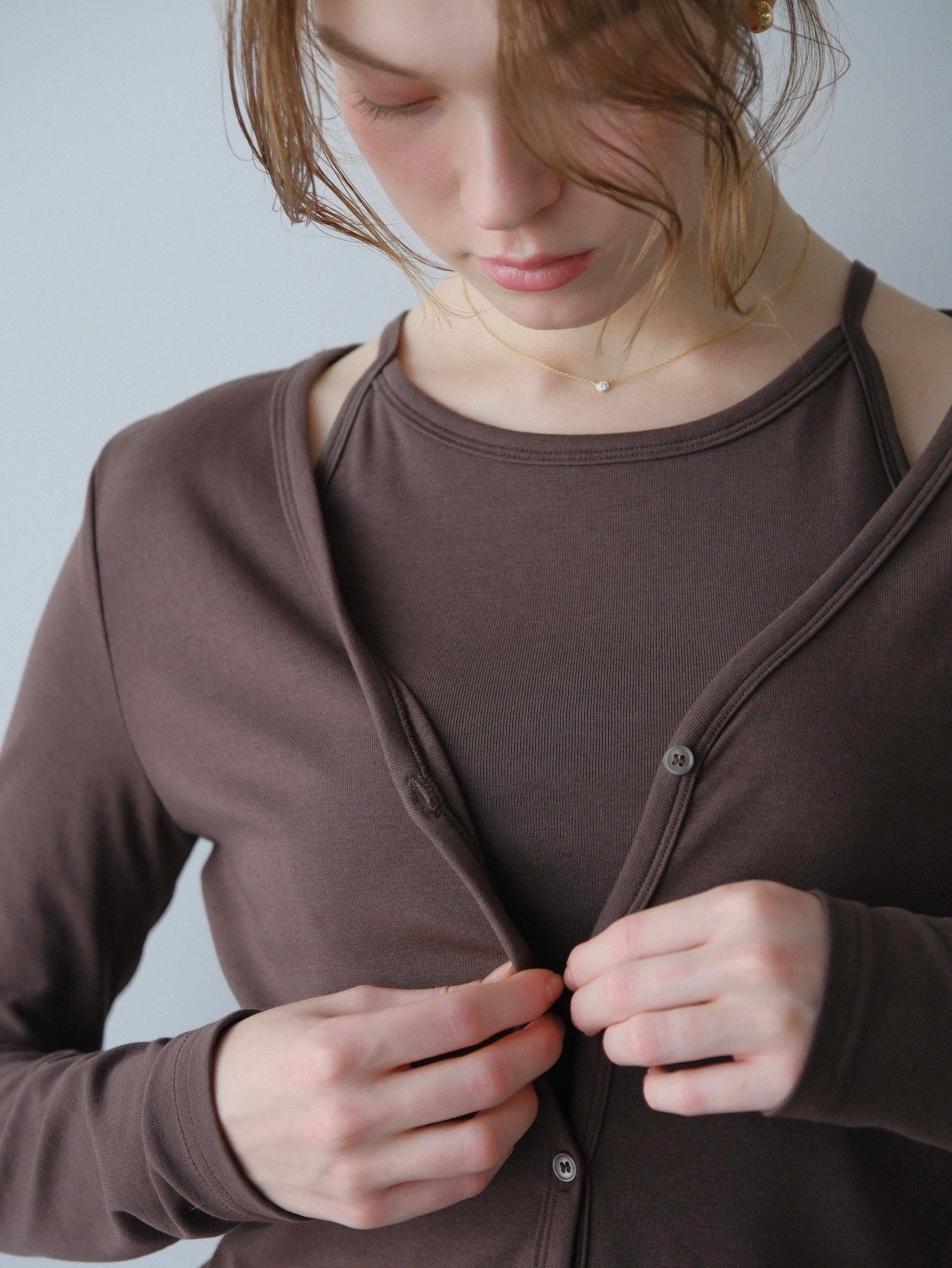 【coming soon】Lady cutsew 3piece -Brown
