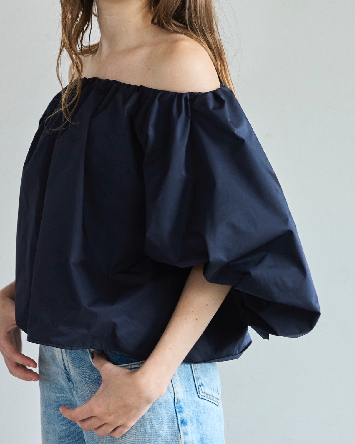 【予約】Otona whip off shoulder(Navy)