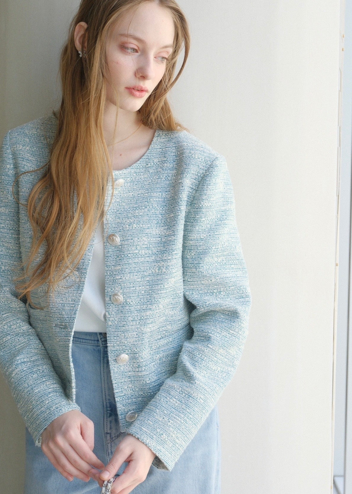 【即納】 CARLA Tweed jacket / Green