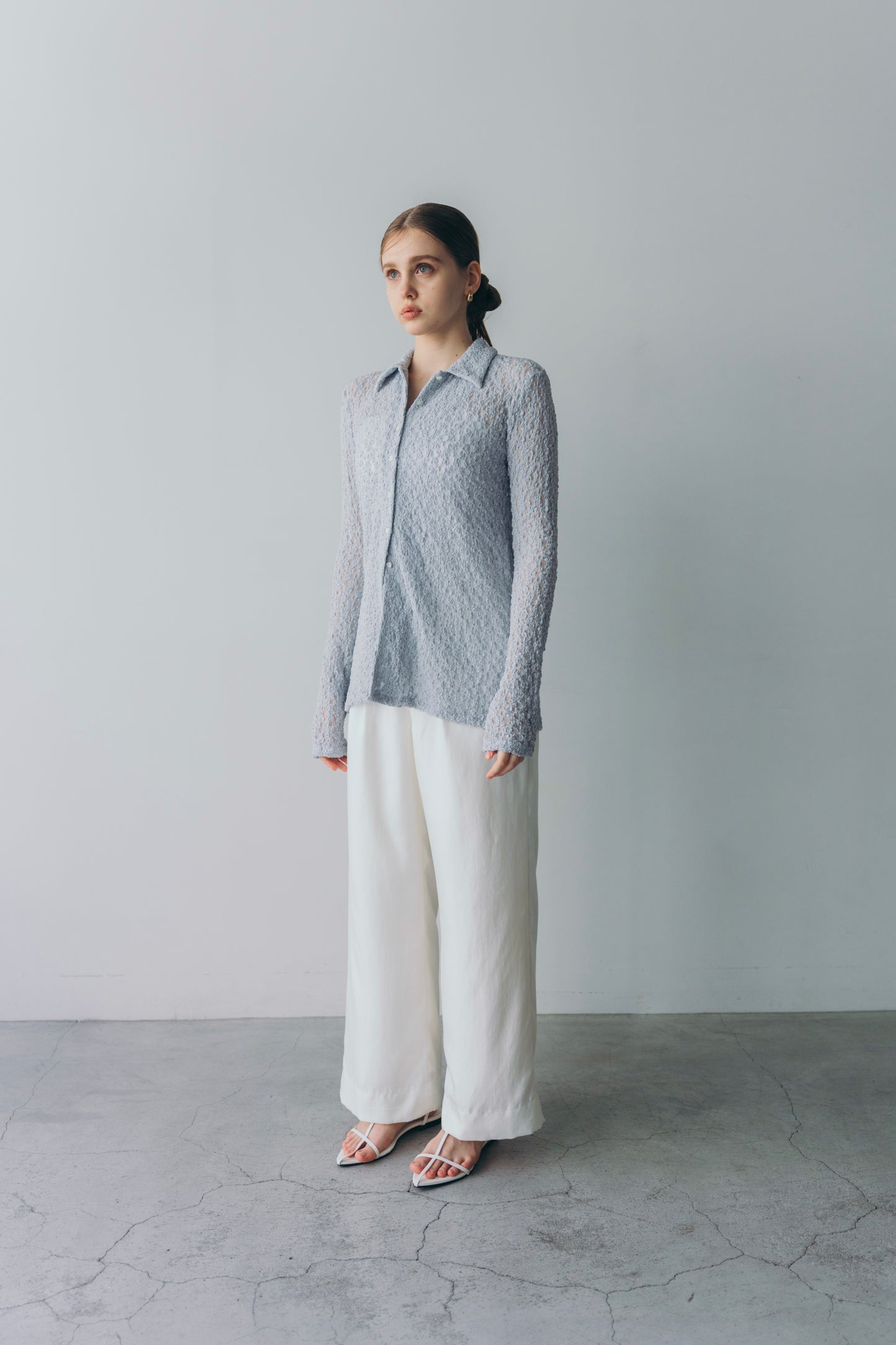 Lady lace shirt - Blue grey