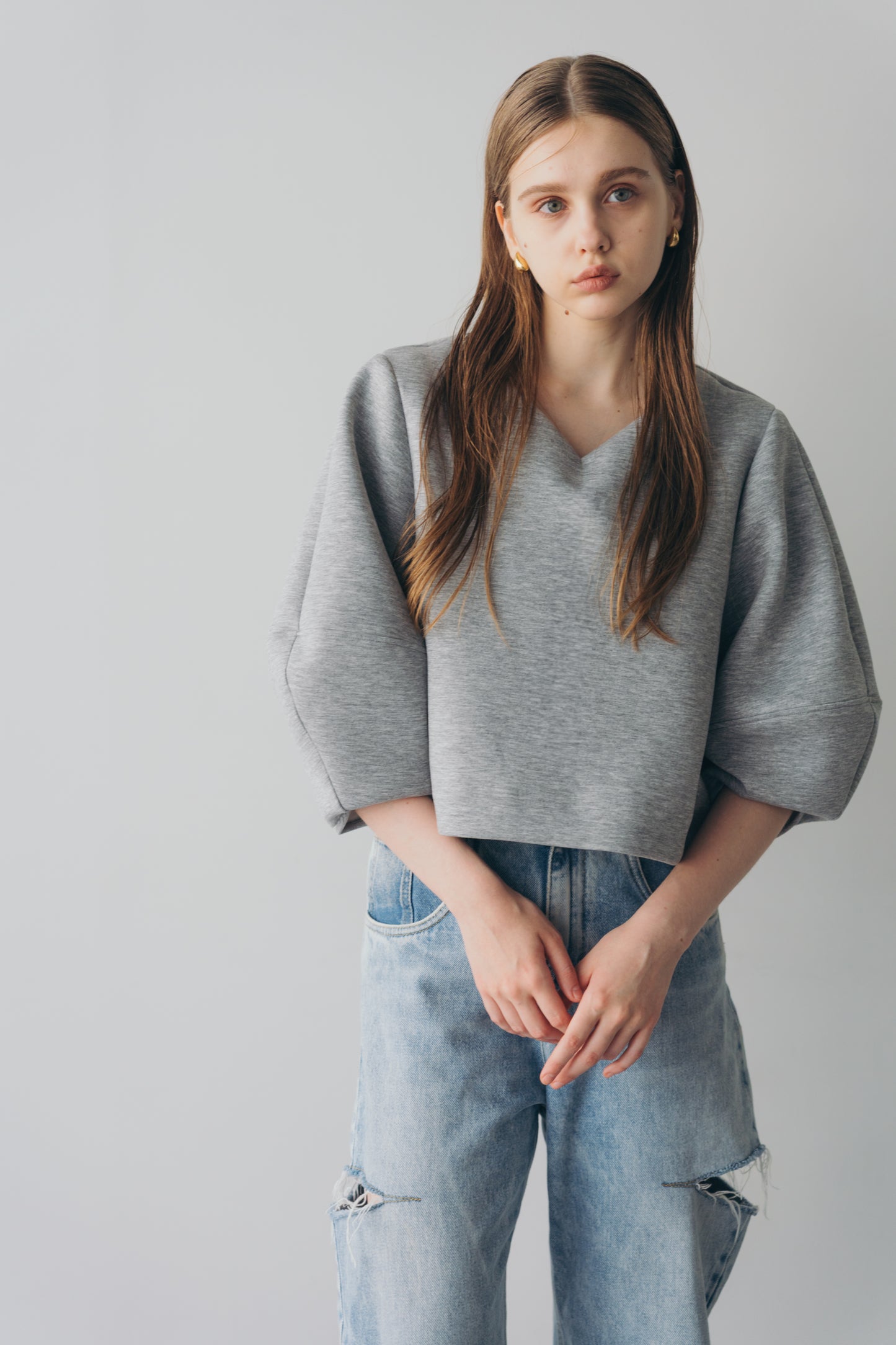 Lady puff tops - Gray