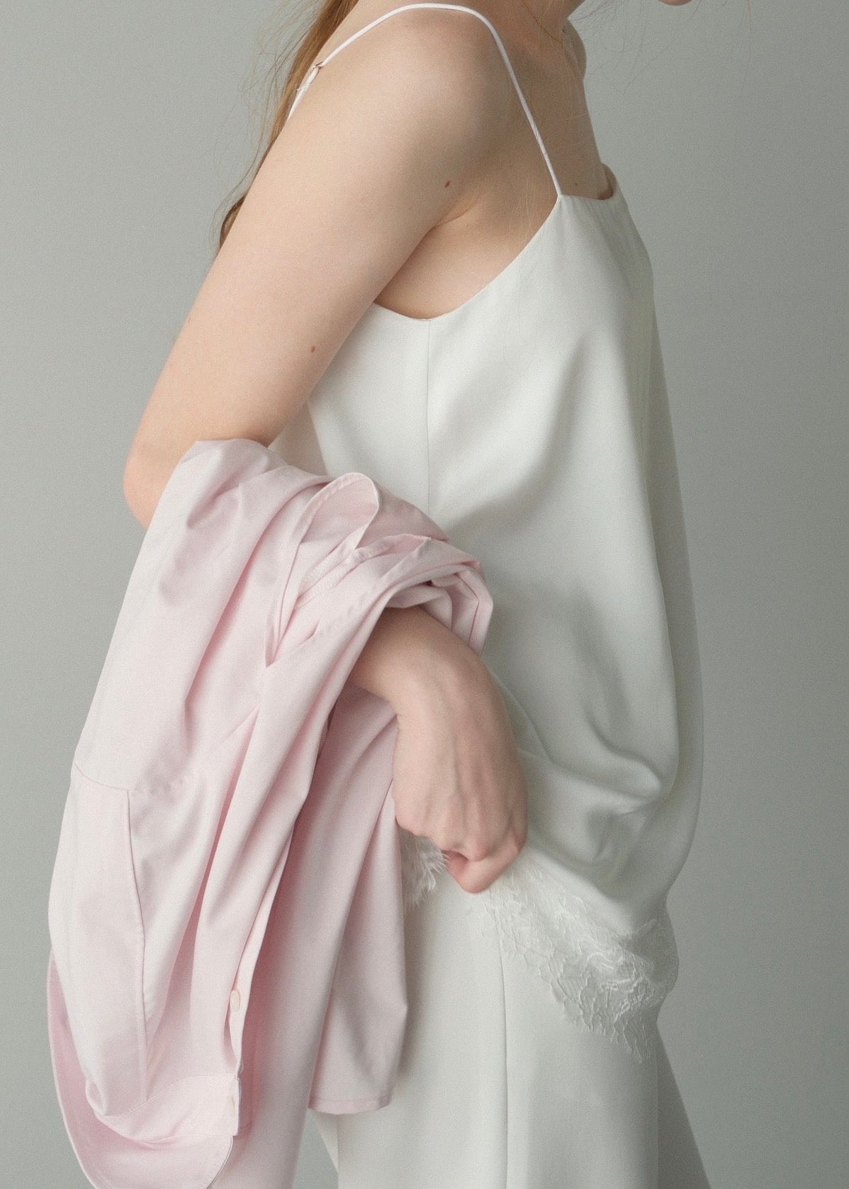 3rd】 撥水 2way silky over shirt / baby pink – CARLA