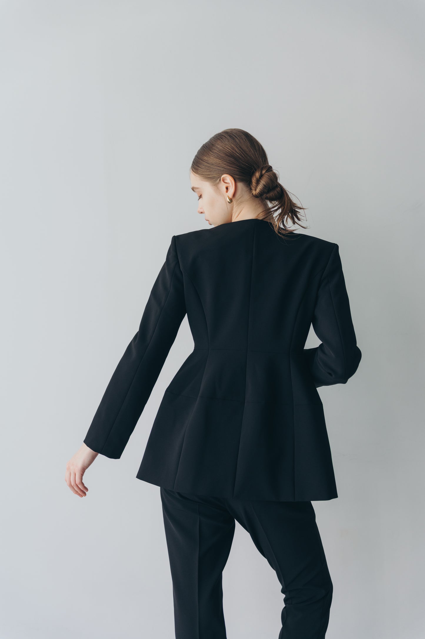 Ruffle 2way Peplum Jacket -Black