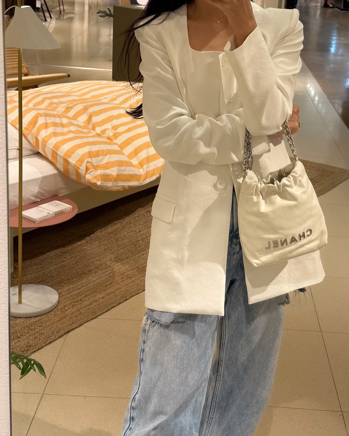 【即納】Lady handsome jacket（White）