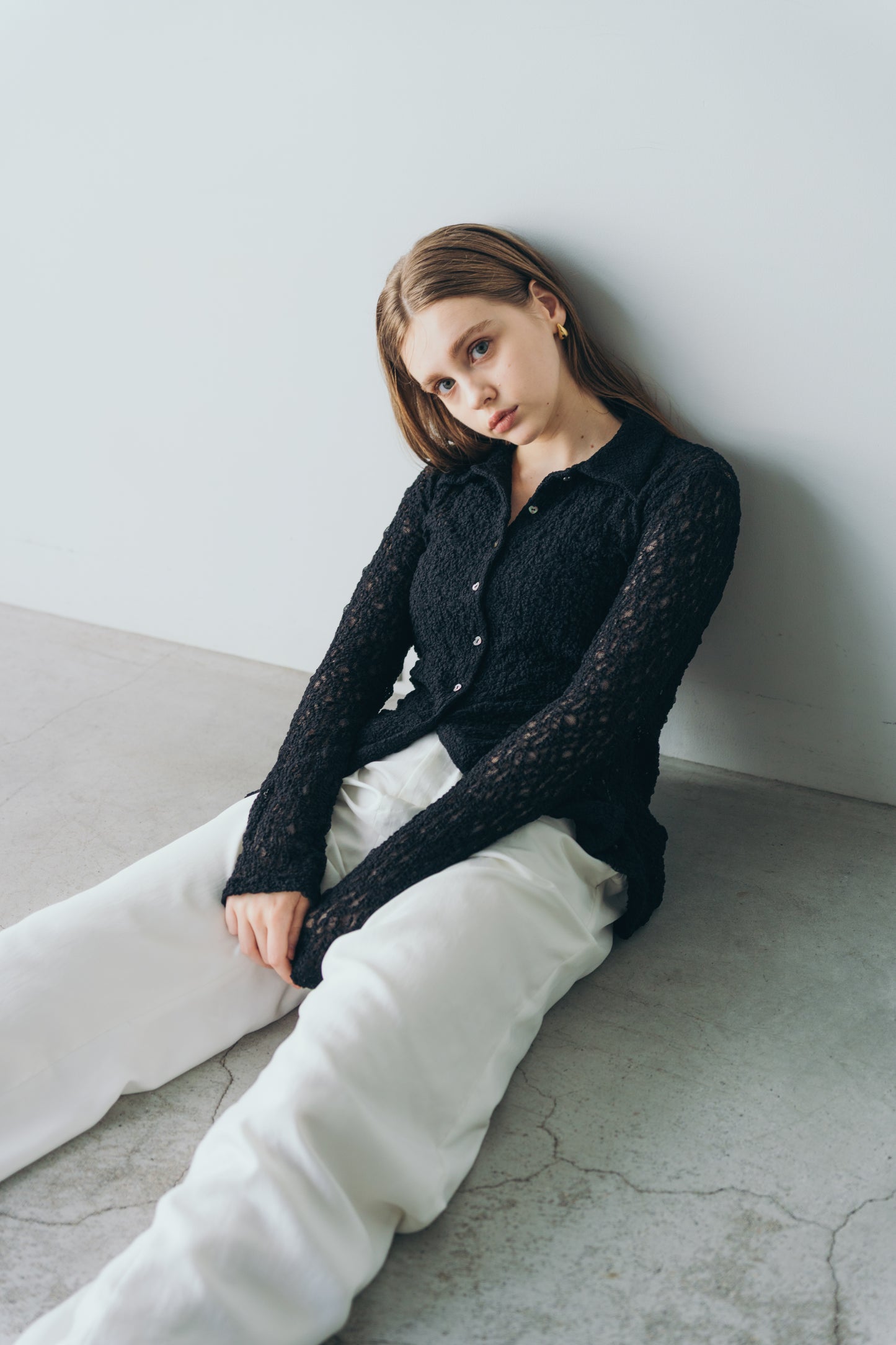 Lady lace shirt - Black