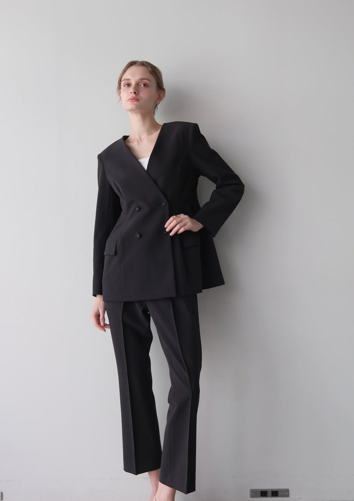 【Pre order】 Flareless Pants-Navy
