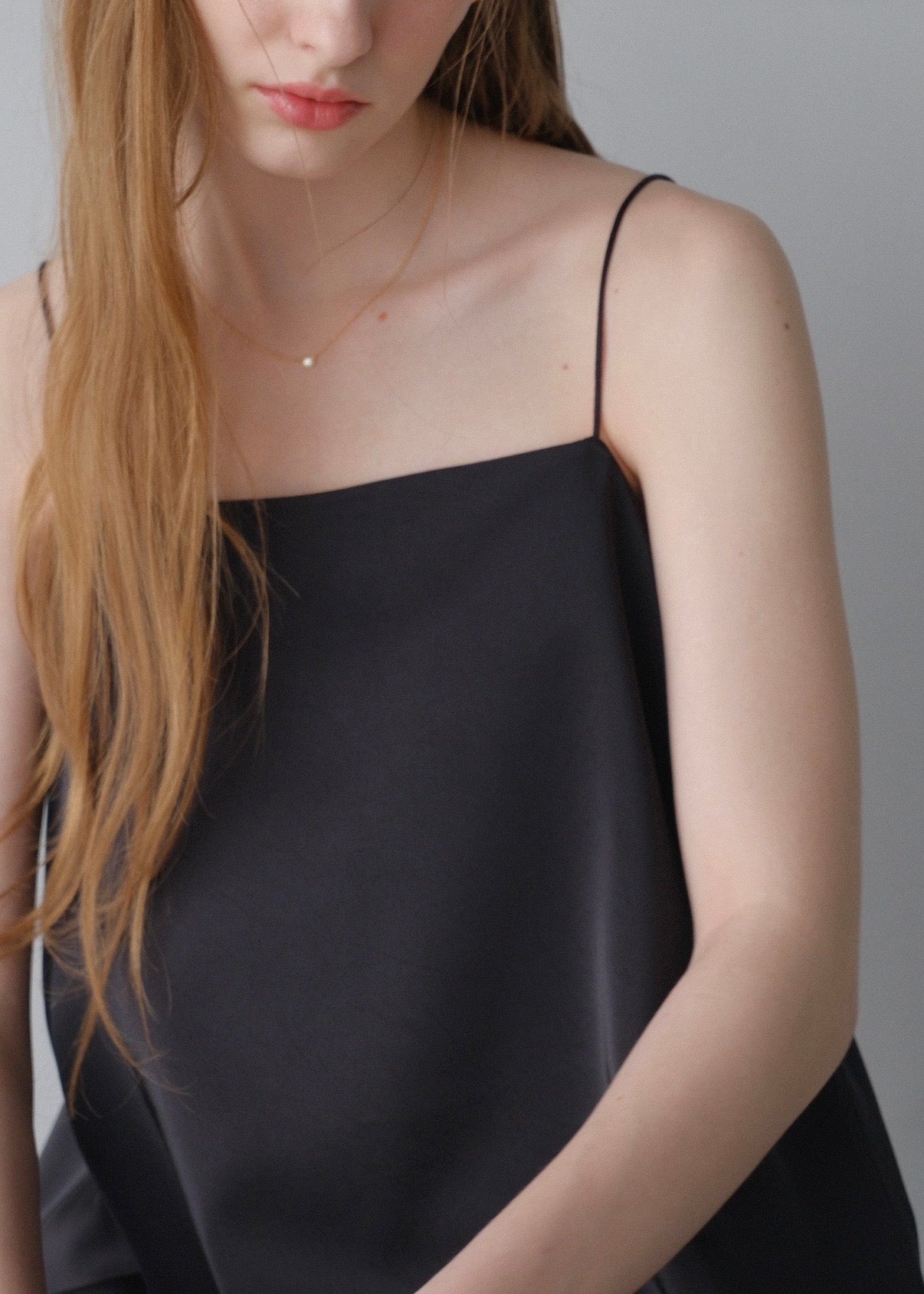 Satin lace camisole /Black