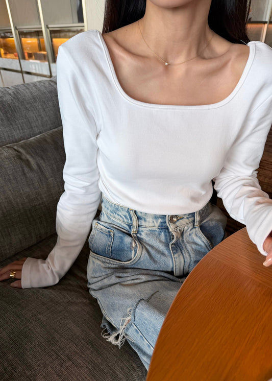 Square neck body suit