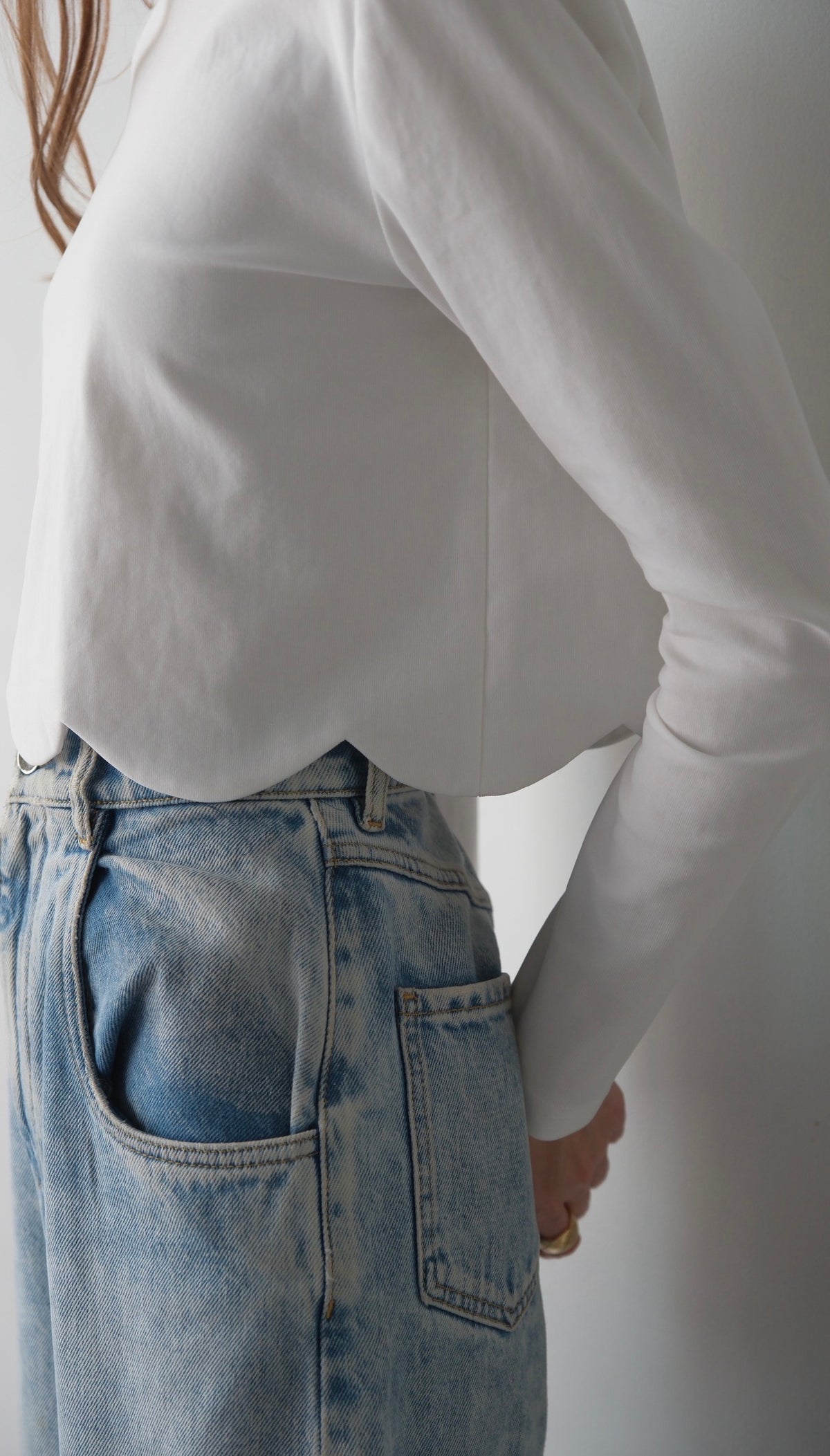 (即納) Otona scallop tops
