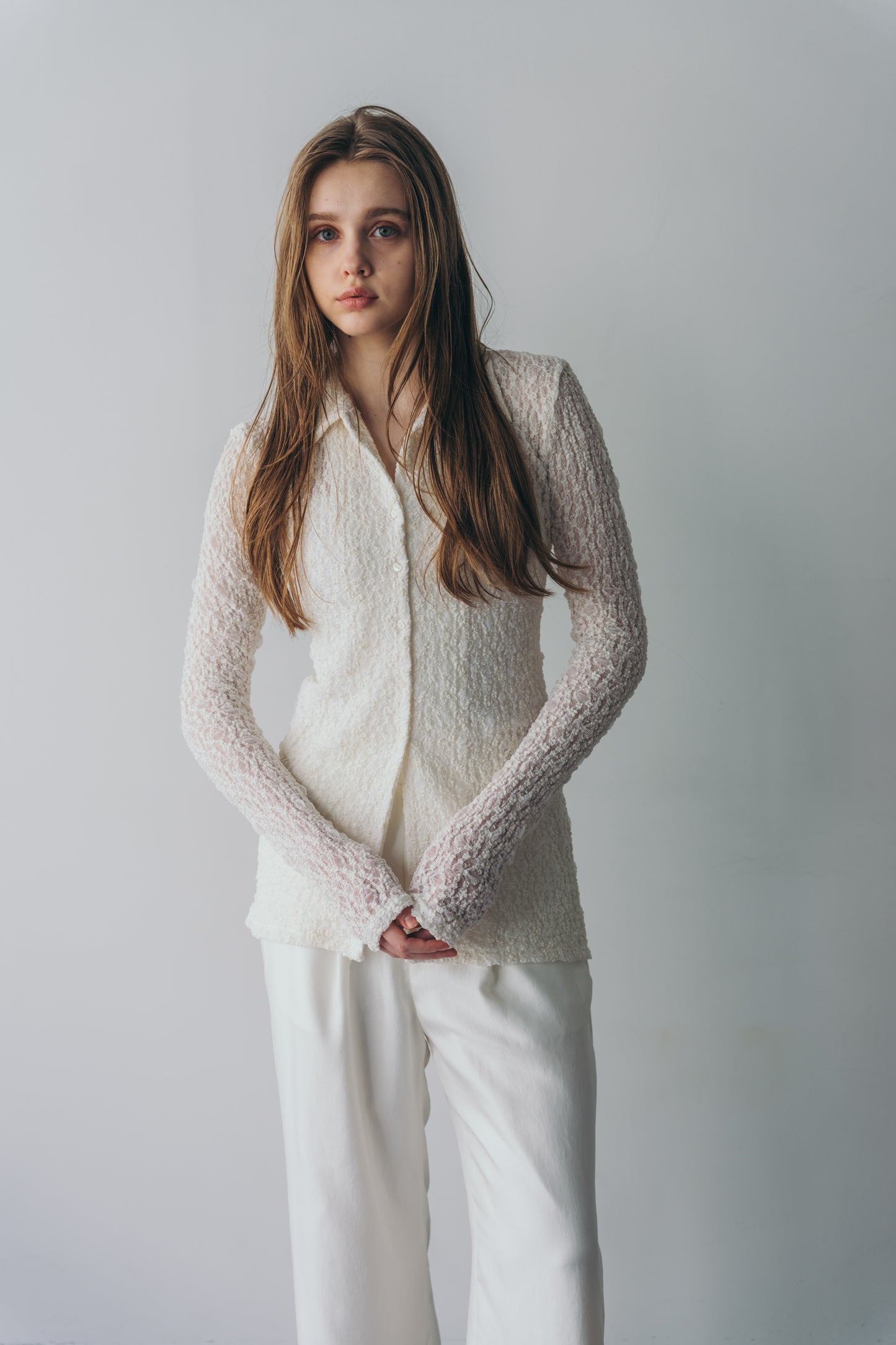 Lady lace shirt - white