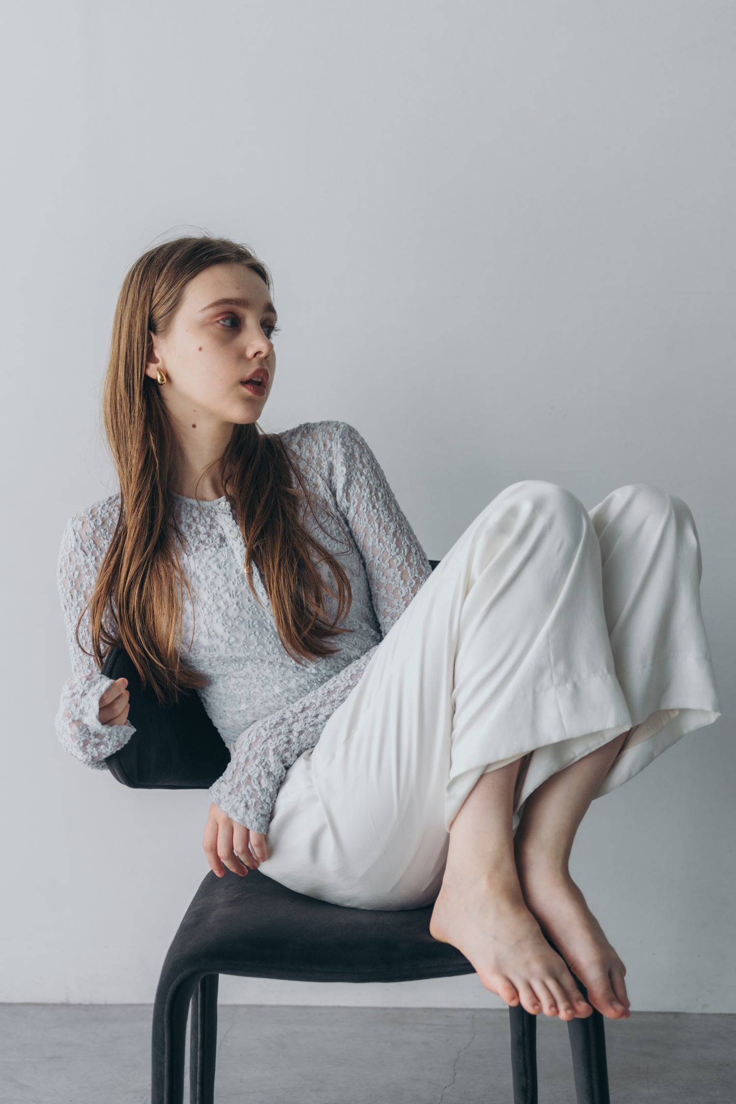 Lace body suit - Blue gray
