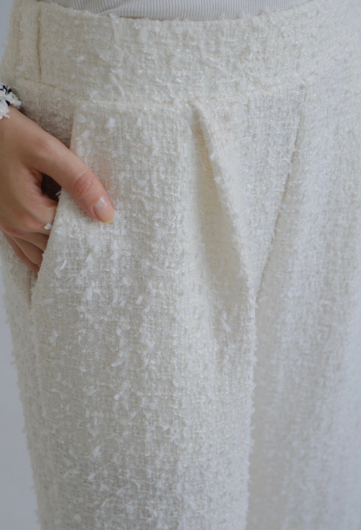 Lady easy pants / Tweed white – CARLA