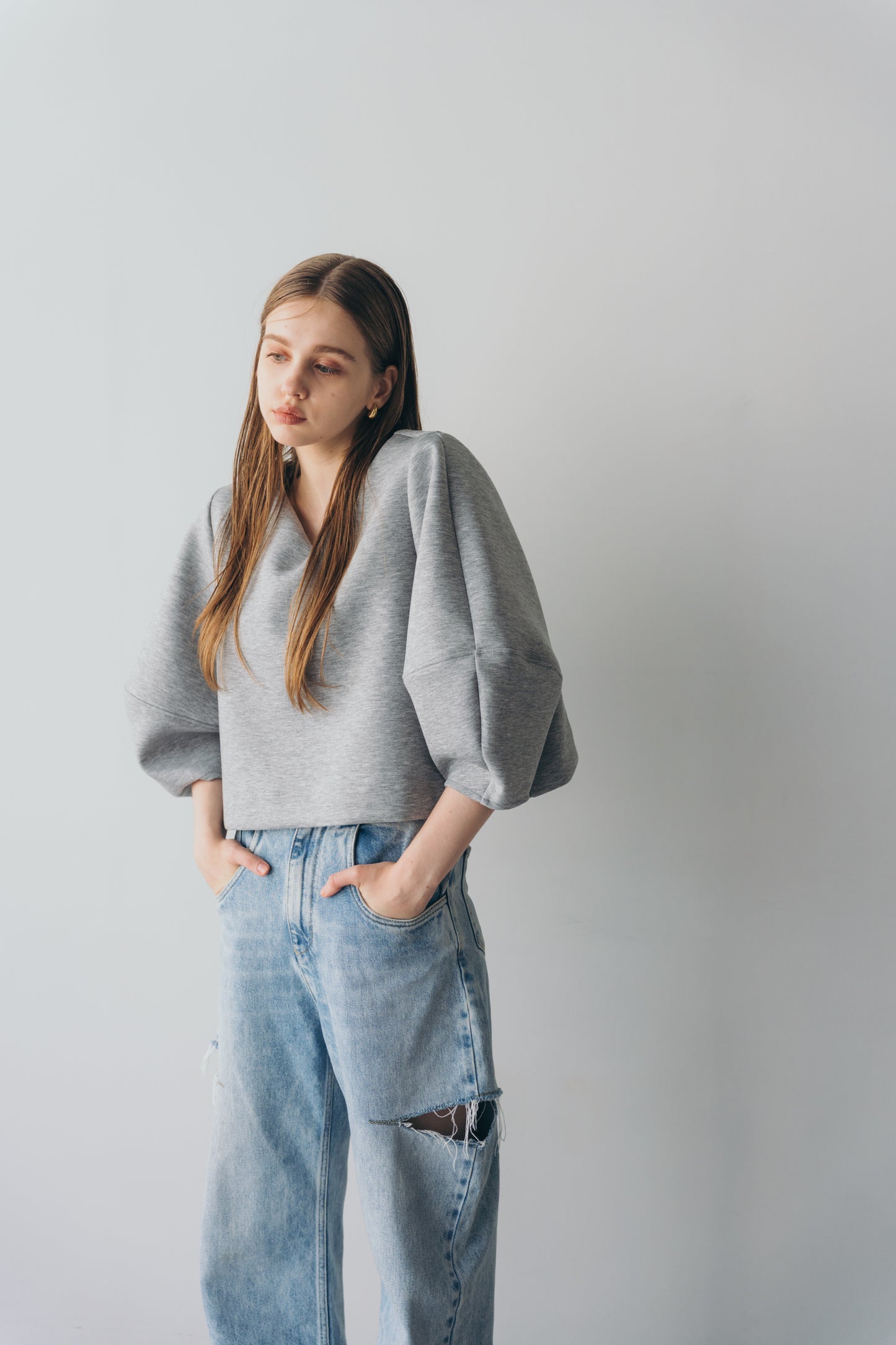 Lady puff tops - Gray