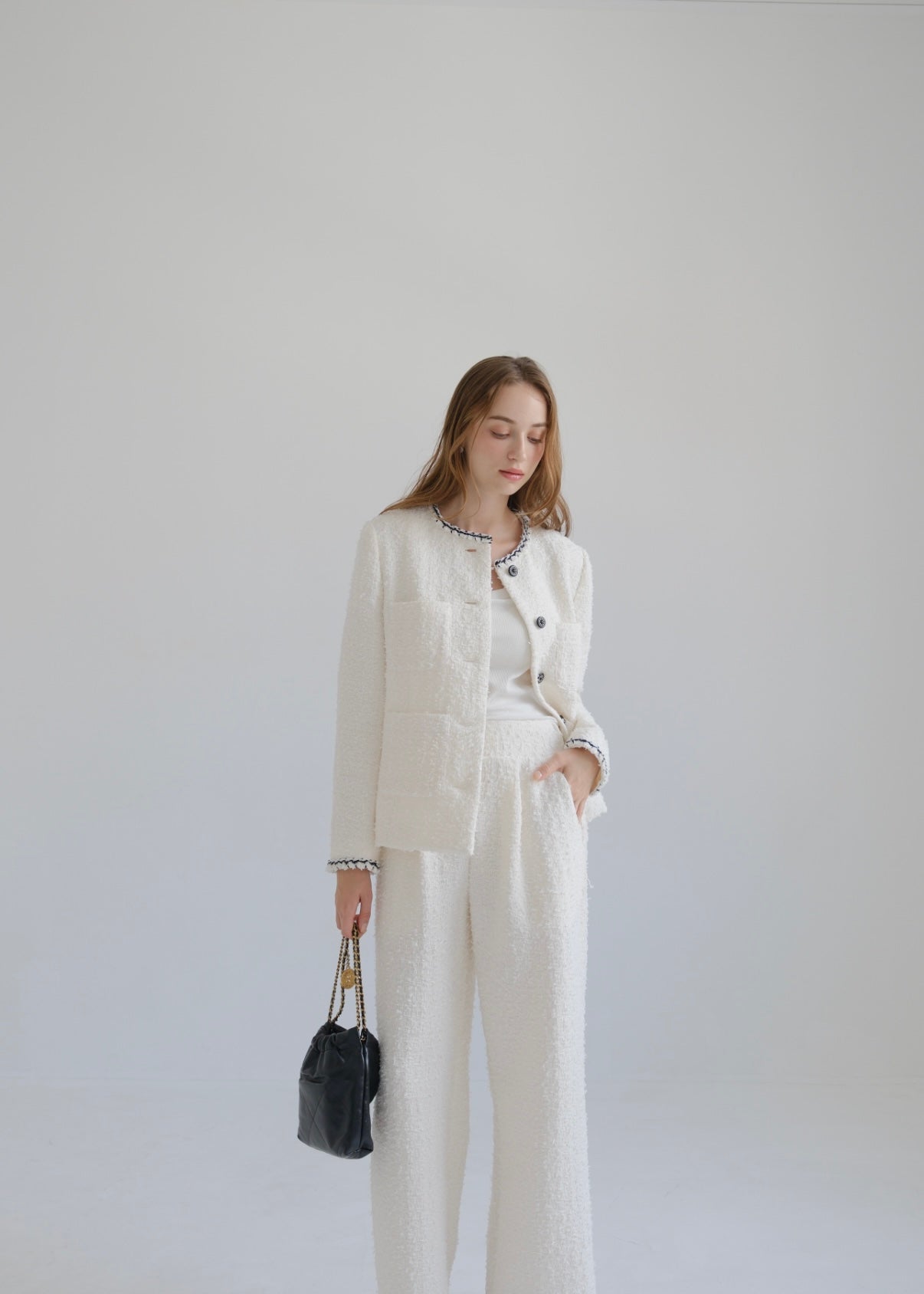 Lady easy pants / Tweed white