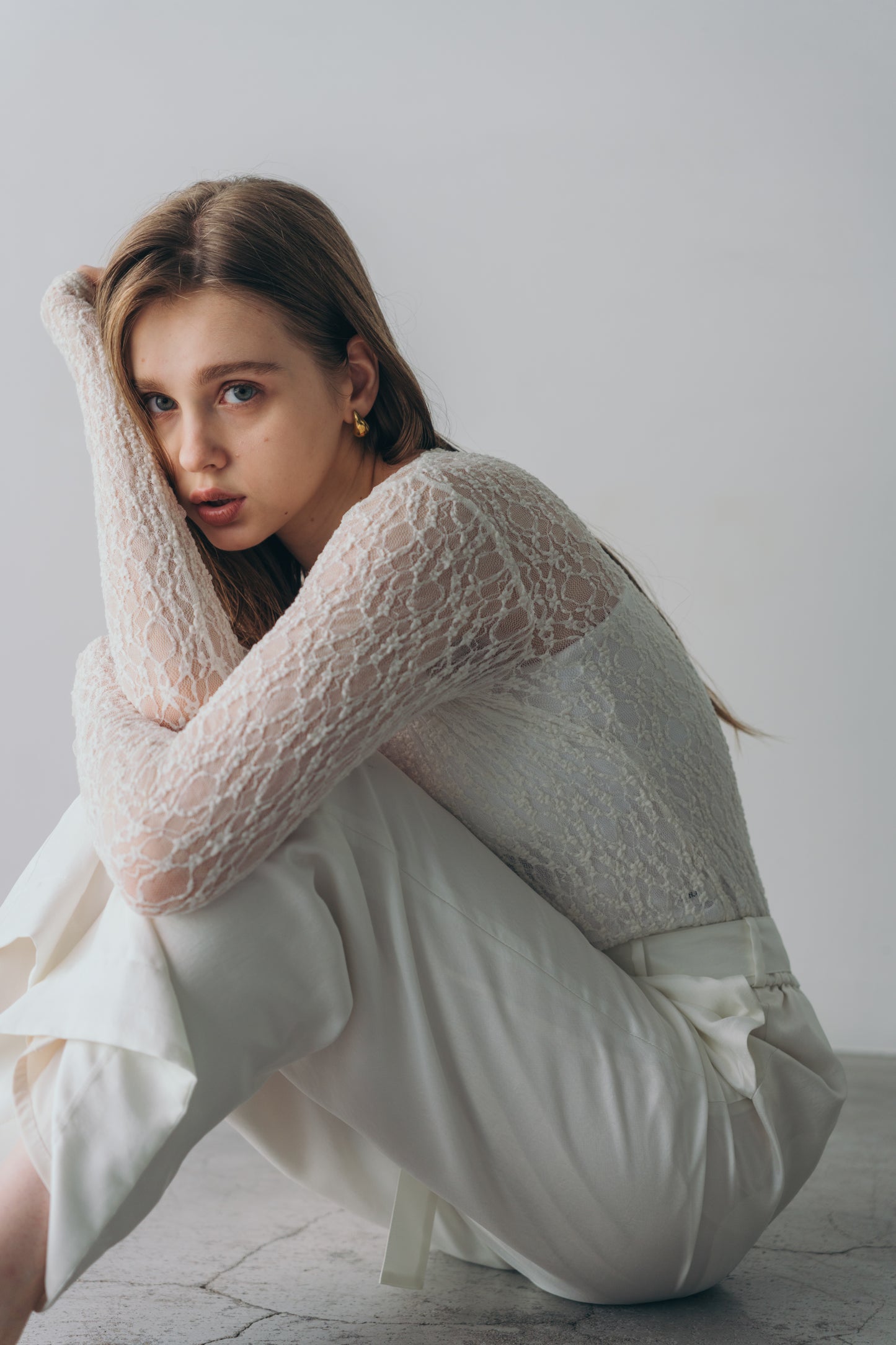 Lace body suit - White