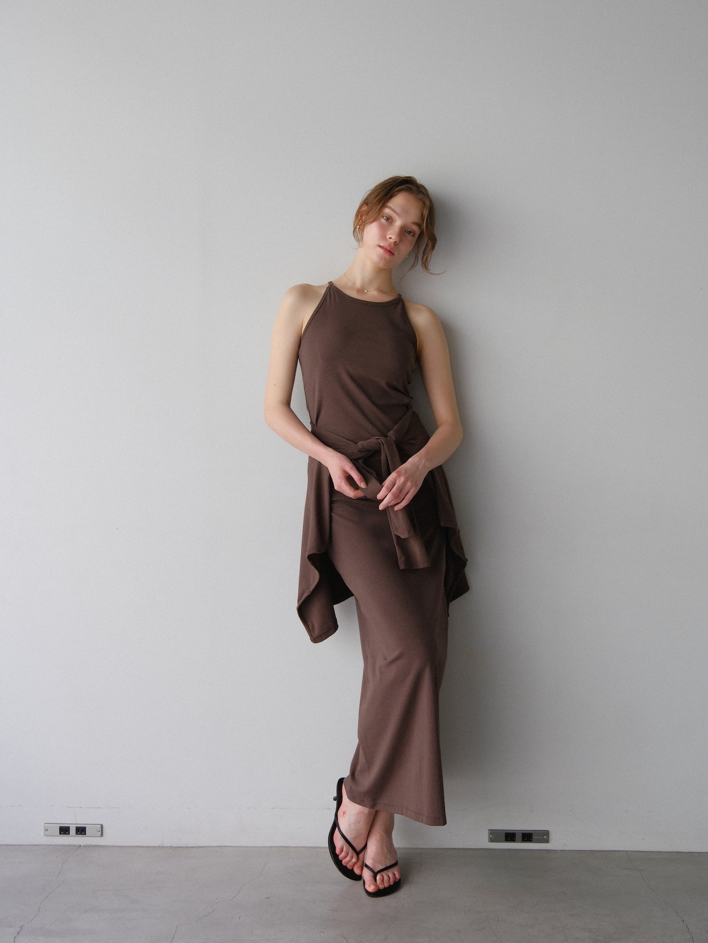 【coming soon】Lady cutsew 3piece -Brown