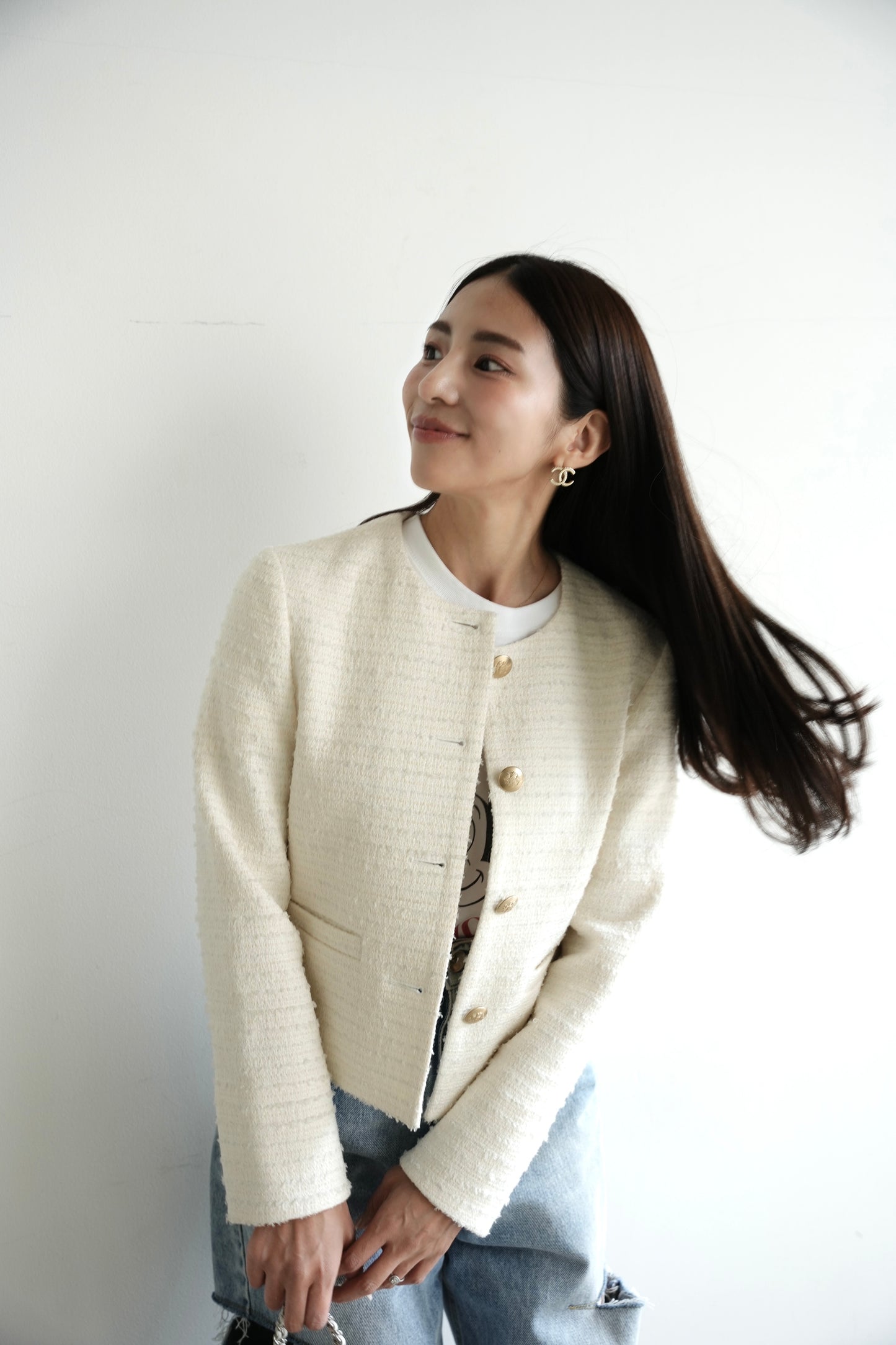 【予約】CARLA Tweed Jacket (White)