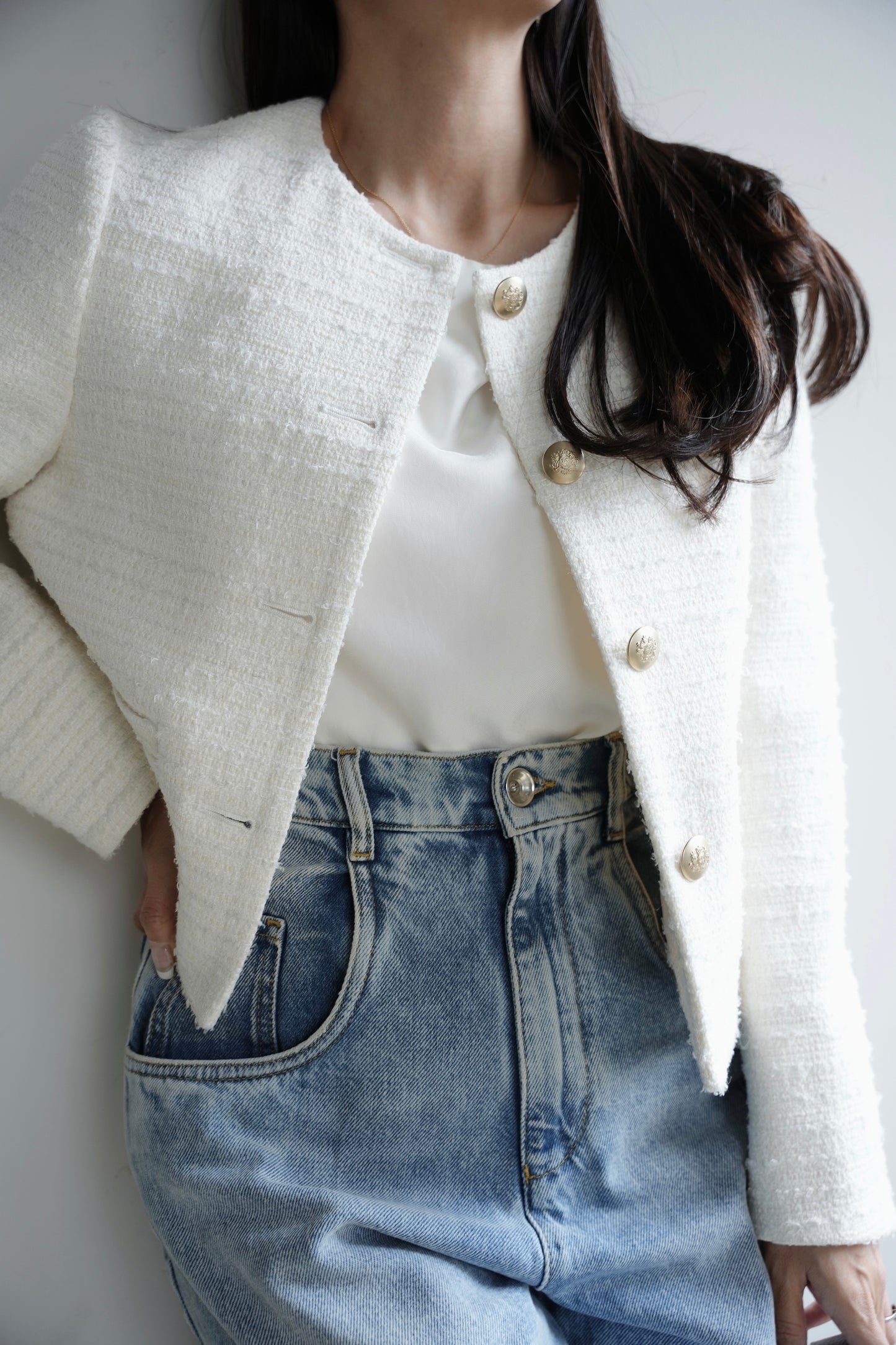 【予約】CARLA Tweed Jacket (White)