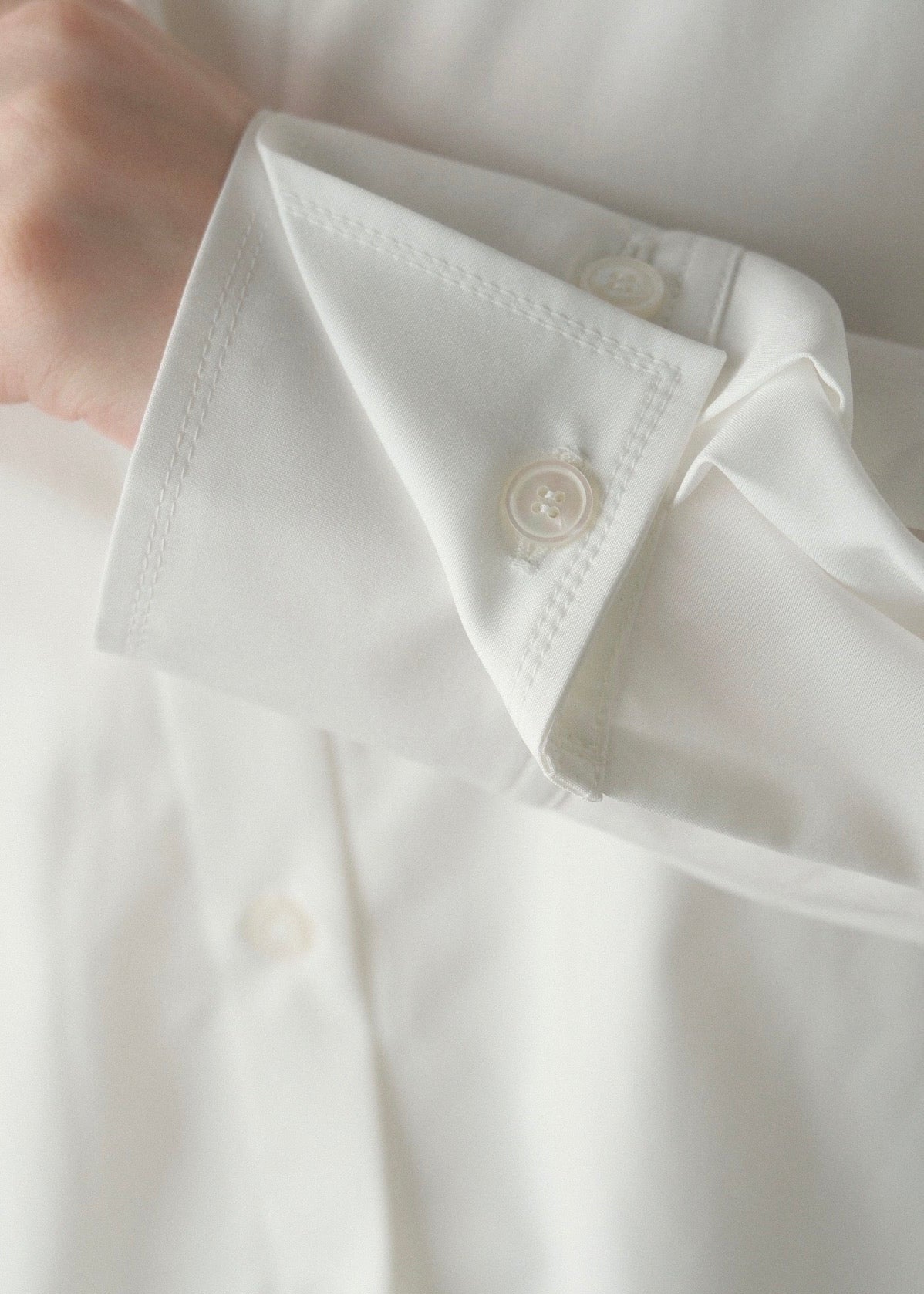 撥水 2way silky over shirt / white
